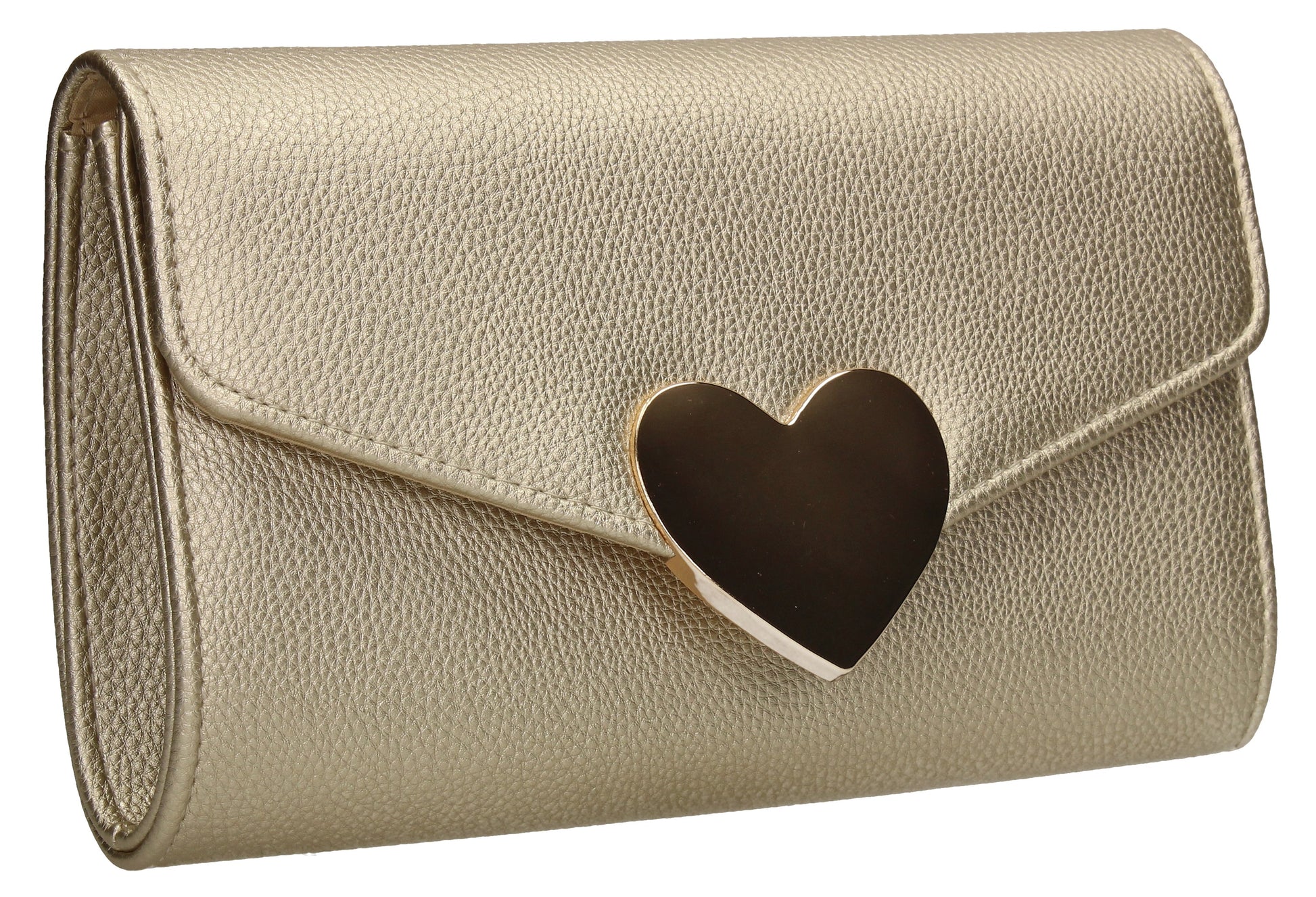 SWANKYSWANS Corrie Heart Clutch Bag Gold Cute Cheap Clutch Bag For Weddings School and Work