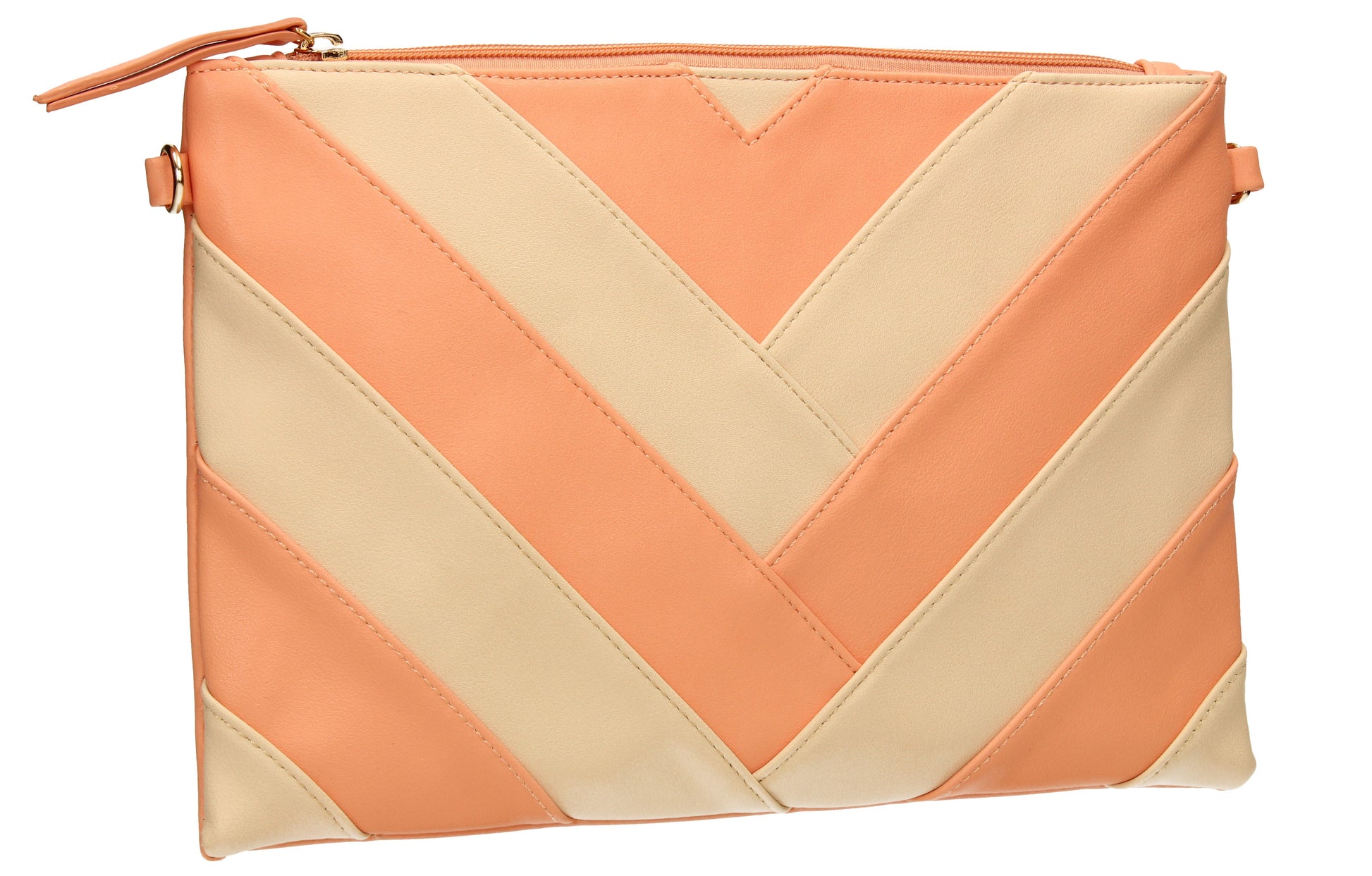 SWANKYSWANS Venice Stripes Clutch Bag Pink Cute Cheap Clutch Bag For Weddings School and Work