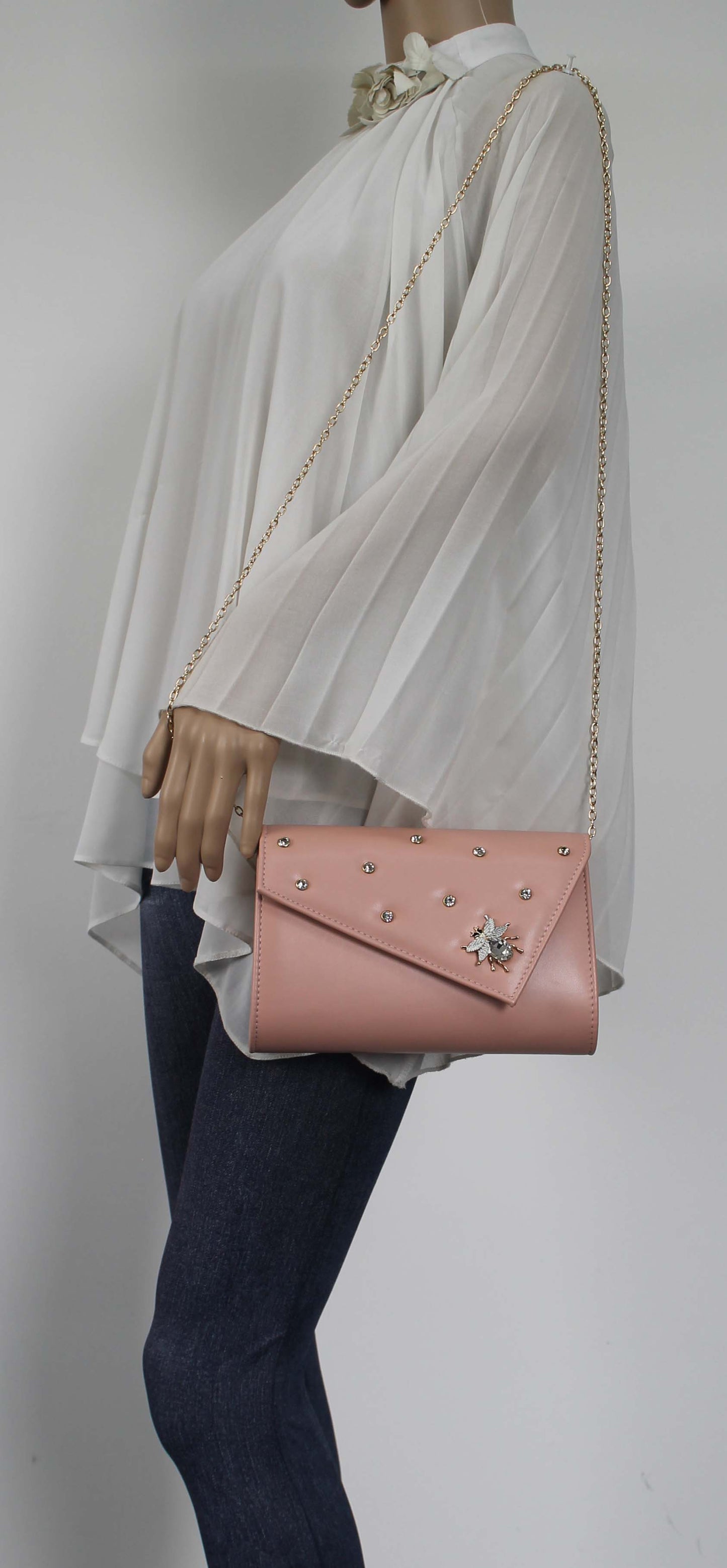 SWANKYSWANS Nylah Clutch Bag Pink Cute Cheap Clutch Bag For Weddings School and Work