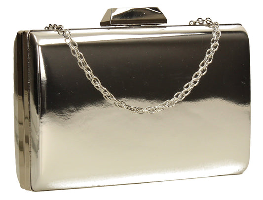 SWANKYSWANS Arizona Metallic Clutch Bag Silver Cute Cheap Clutch Bag For Weddings School and Work