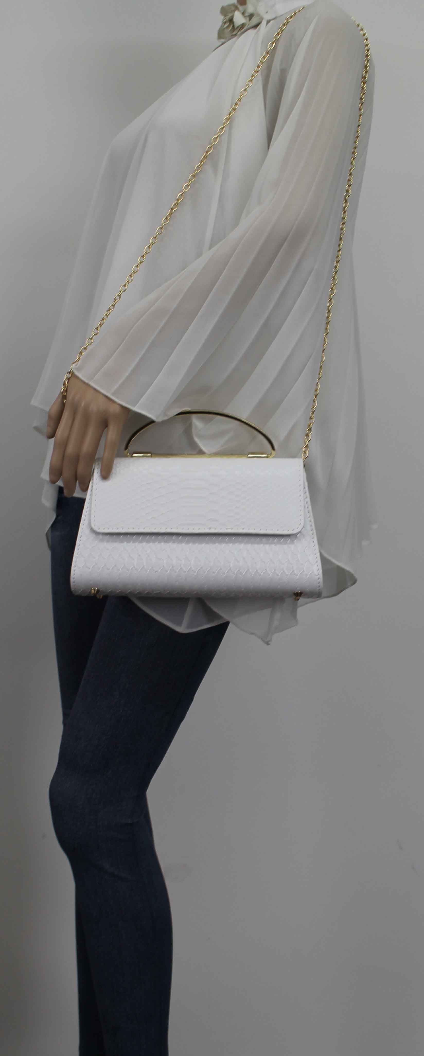 SWANKYSWANS Laura Clutch Bag White Cute Cheap Clutch Bag For Weddings School and Work