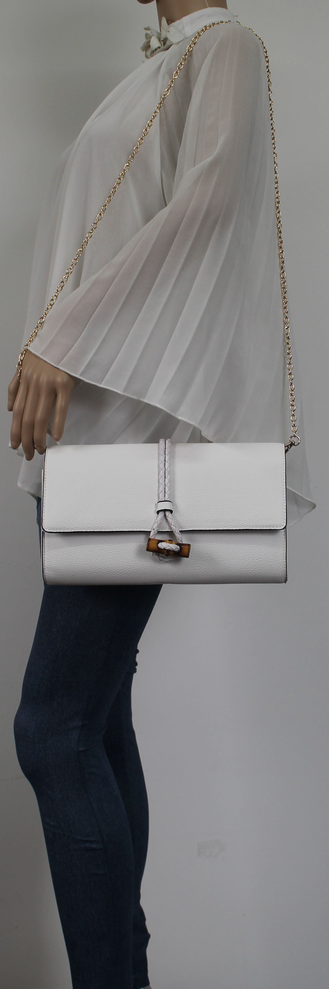 SWANKYSWANS Sophia Clutch Bag White Cute Cheap Clutch Bag For Weddings School and Work