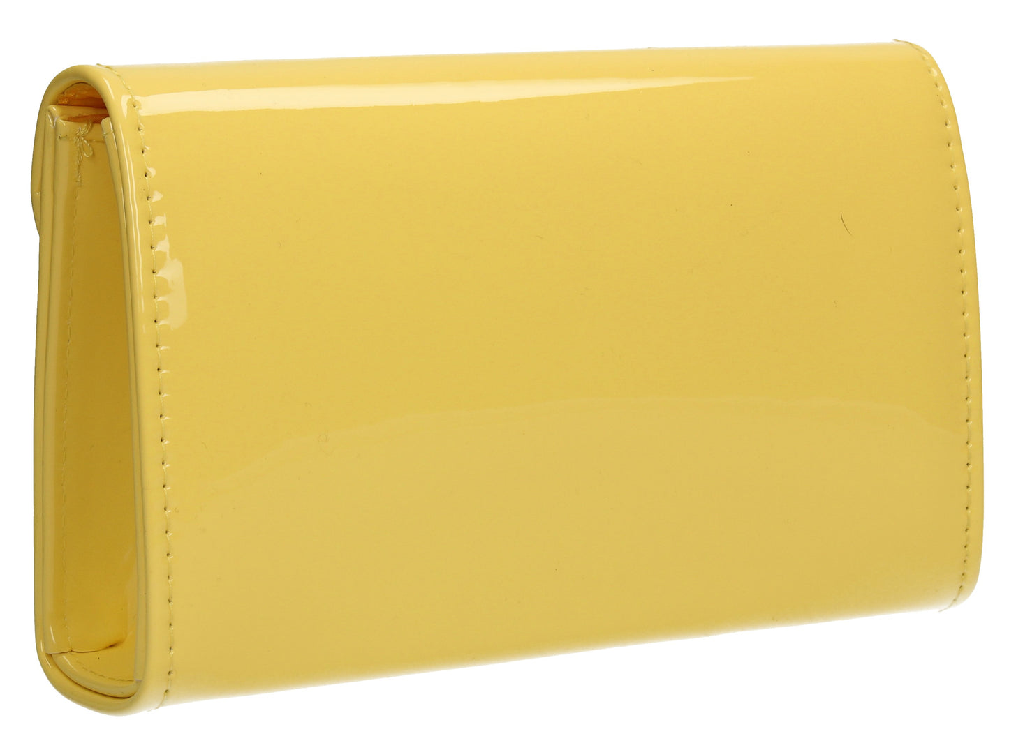 SWANKYSWANS Wendy V Patent Clutch Bag Yellow Cute Cheap Clutch Bag For Weddings School and Work