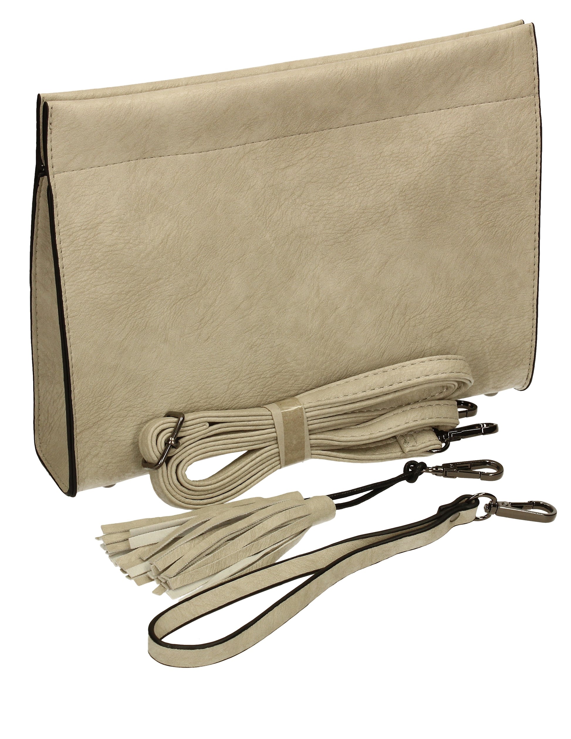SWANKYSWANS Dina Tassel Clutch Bag Grey Cute Cheap Clutch Bag For Weddings School and Work