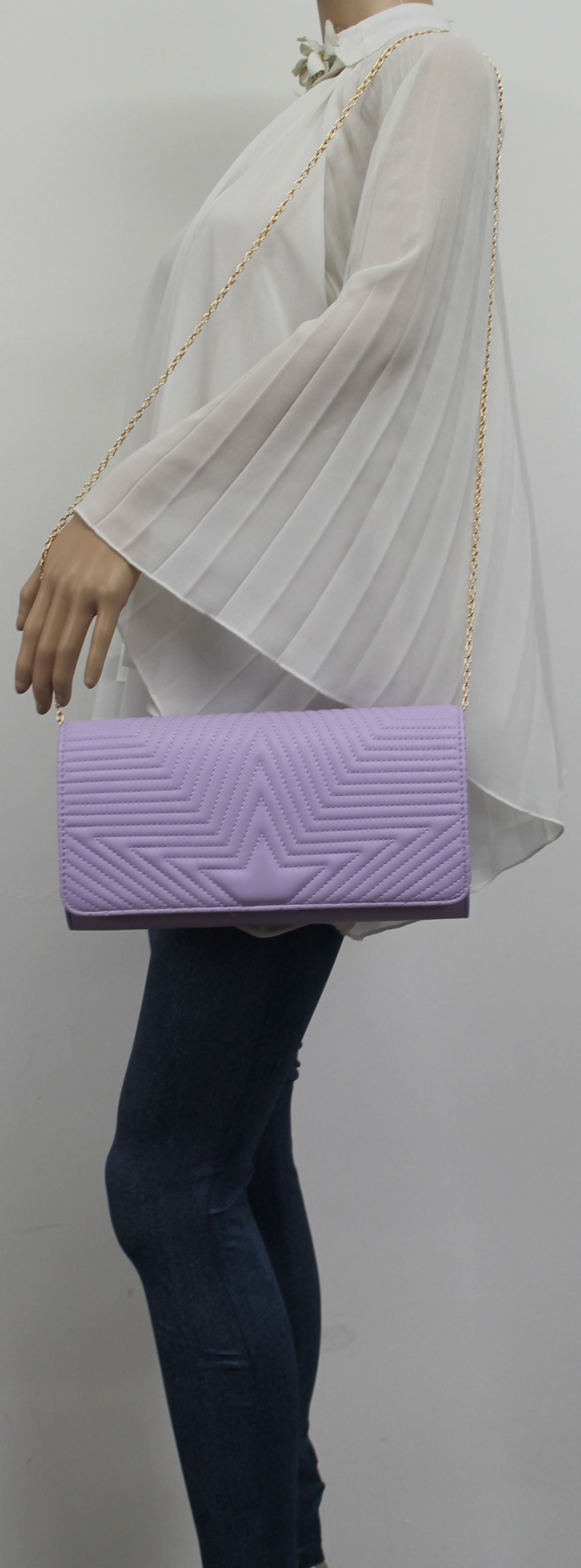 SWANKYSWANS Michelle Clutch Bag Lilac Cute Cheap Clutch Bag For Weddings School and Work