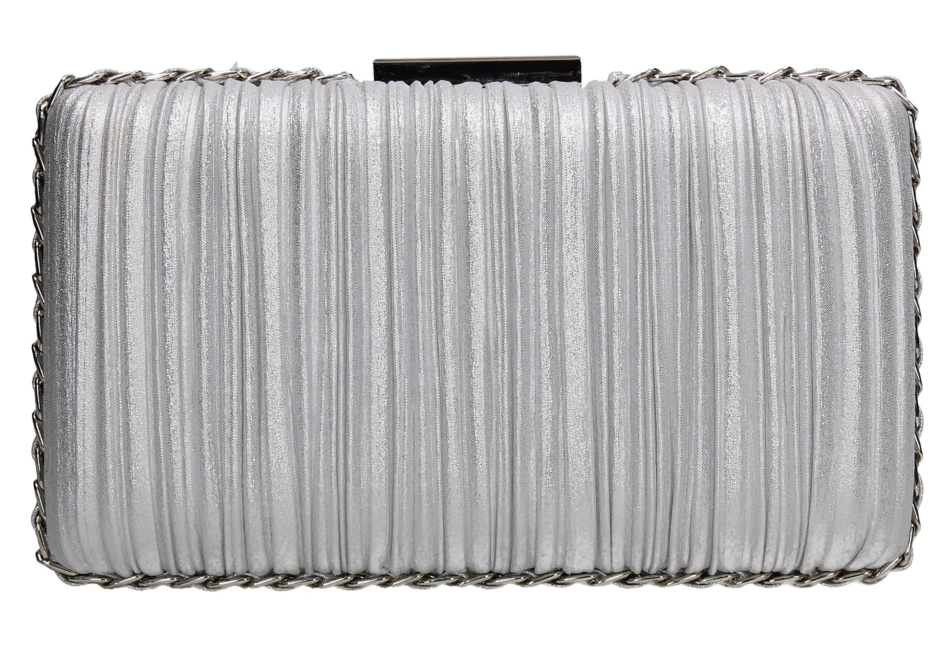 SWANKYSWANS Lacey Chain Clutch Bag Silver Cute Cheap Clutch Bag For Weddings School and Work