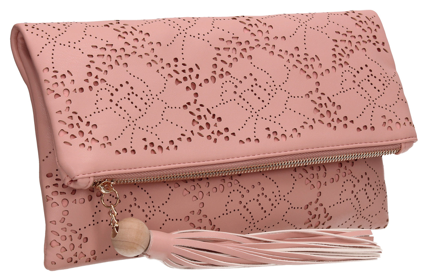 SWANKYSWANS Lena Clutch Bag Pink Beige Cute Cheap Clutch Bag For Weddings School and Work