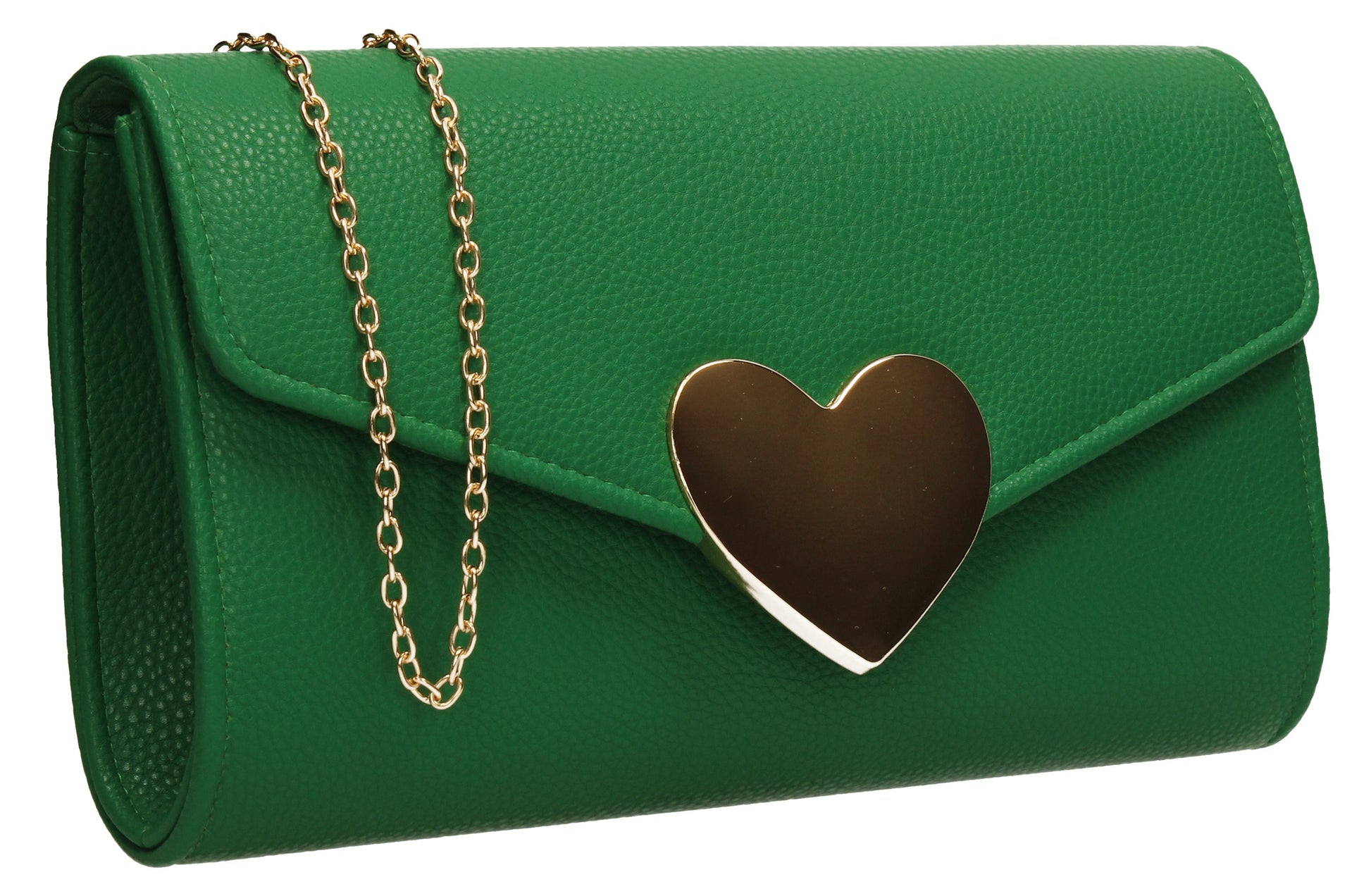 SWANKYSWANS Corrie Heart Clutch Bag Green Cute Cheap Clutch Bag For Weddings School and Work
