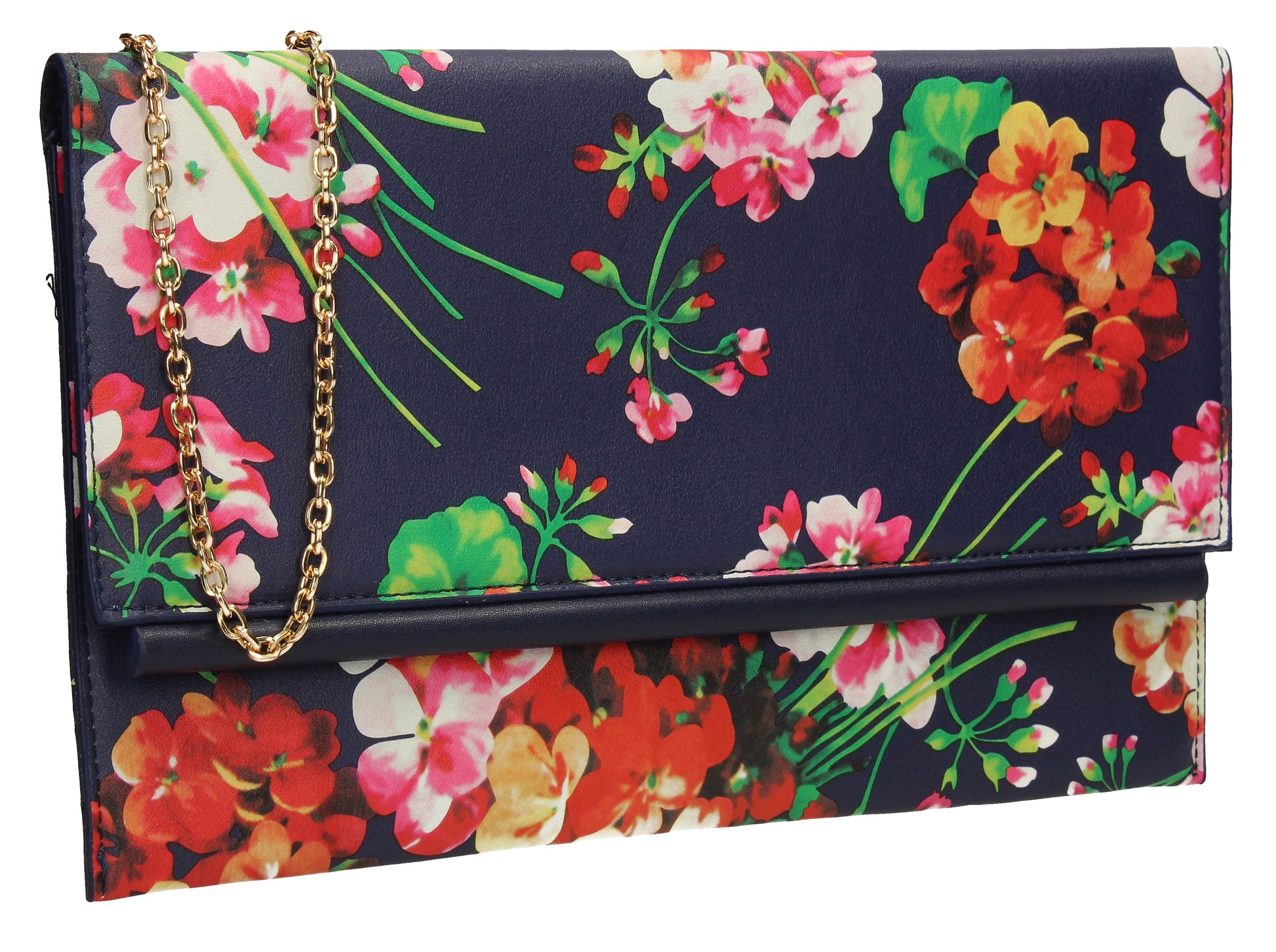 SWANKYSWANS Kate Floral Clutch Bag Navy Cute Cheap Clutch Bag For Weddings School and Work