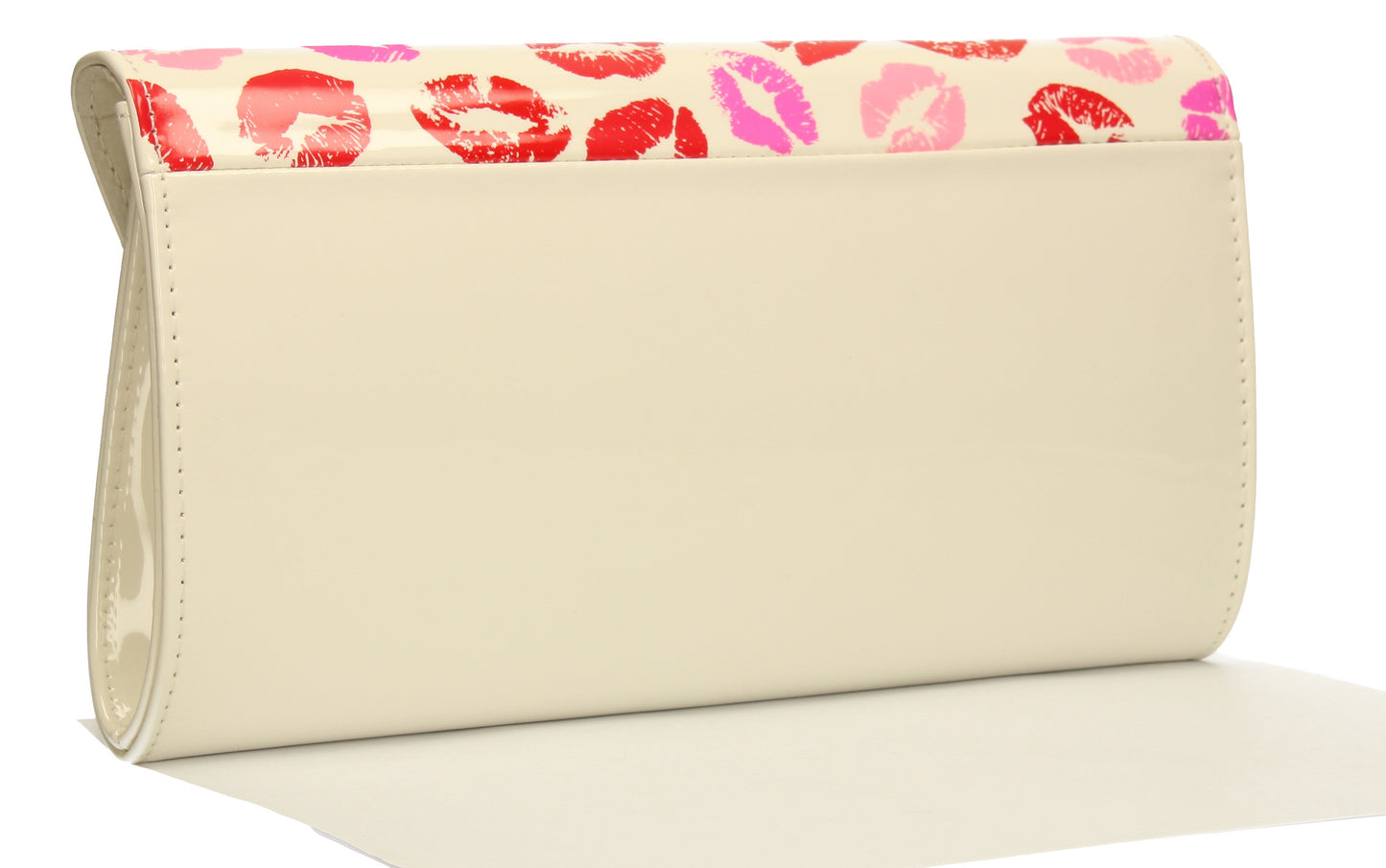 SWANKYSWANS Vicky Kiss Print Clutch Bag White Cute Cheap Clutch Bag For Weddings School and Work