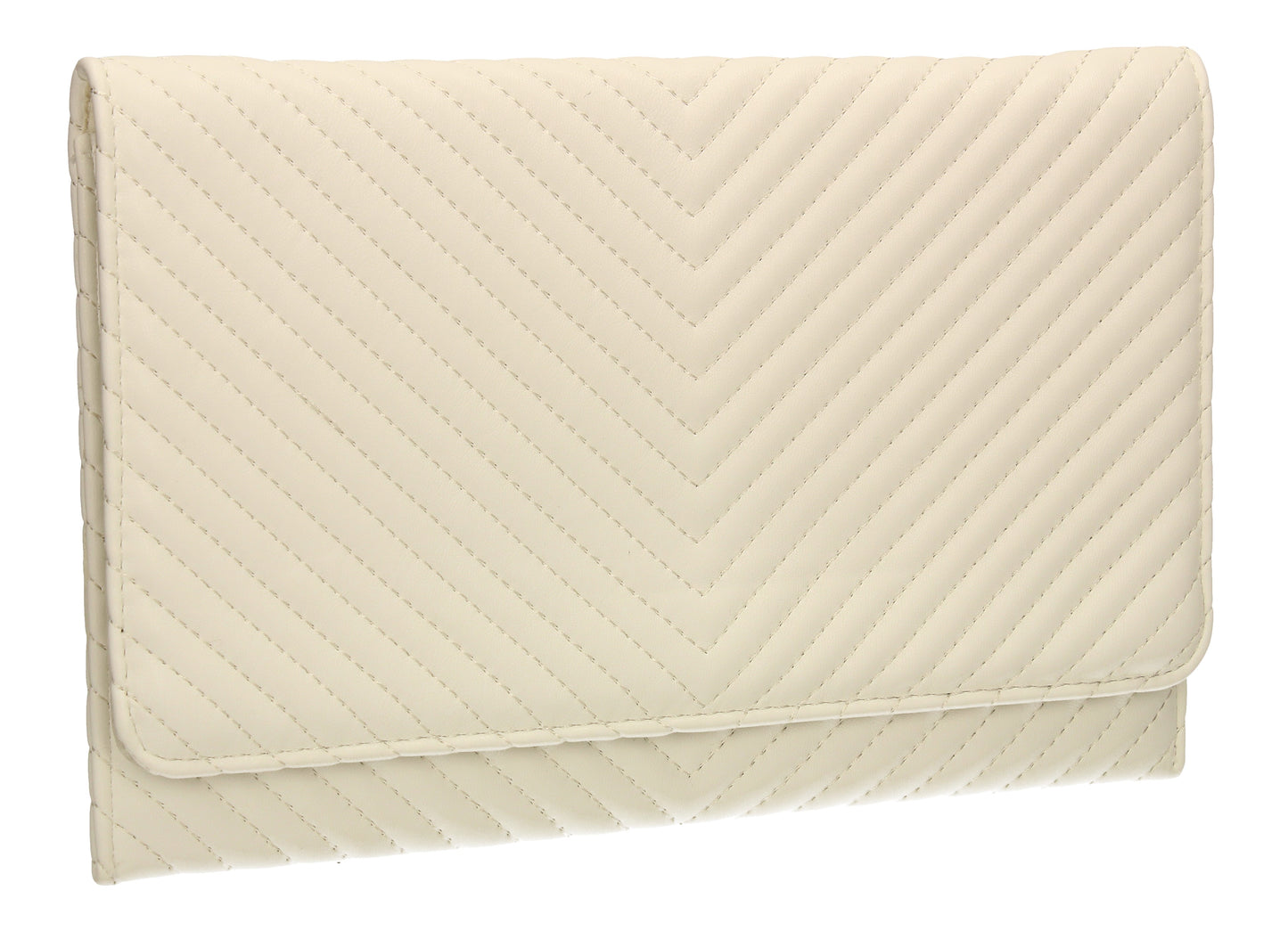 SWANKYSWANS Emmy Flapover Clutch Bag White Cute Cheap Clutch Bag For Weddings School and Work
