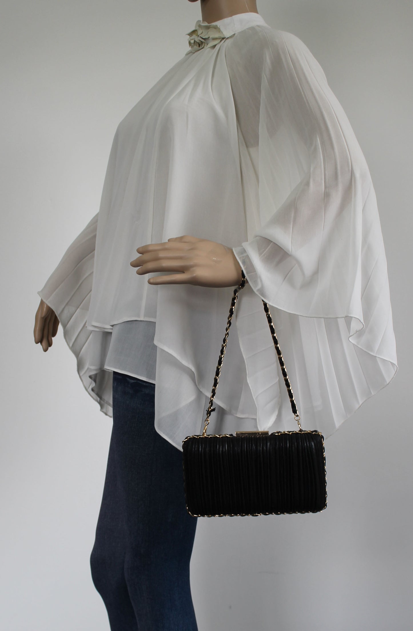 SWANKYSWANS Lacey Chain Clutch Bag Black Cute Cheap Clutch Bag For Weddings School and Work