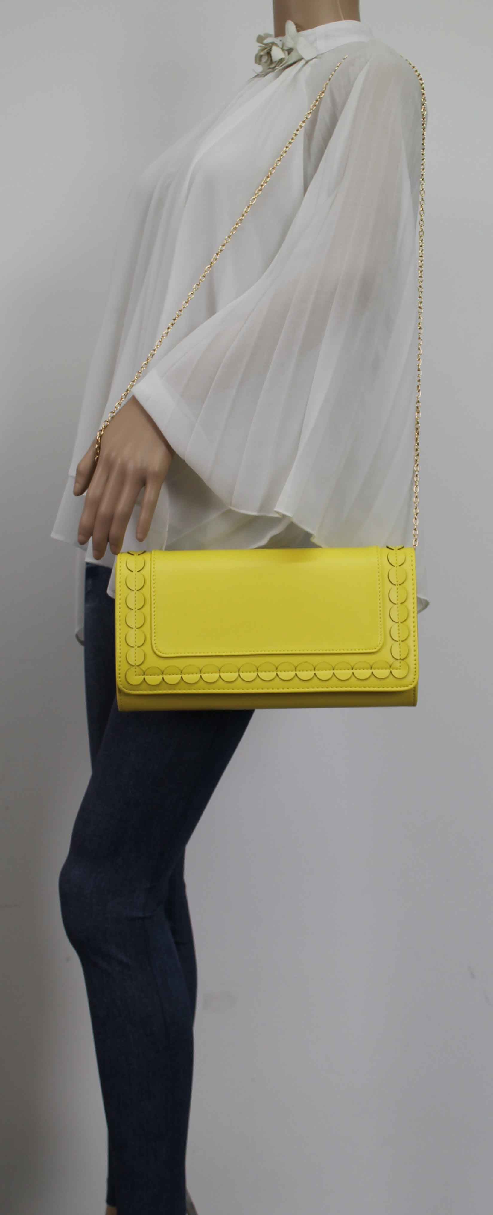 SWANKYSWANS Macy Clutch Bag Yellow Cute Cheap Clutch Bag For Weddings School and Work