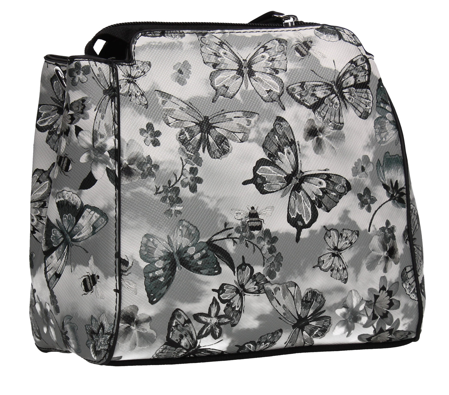 Anita Butterfly Handbag BlackBeautiful Cute Animal Faux Leather Clutch Bag Handles Strap Summer School