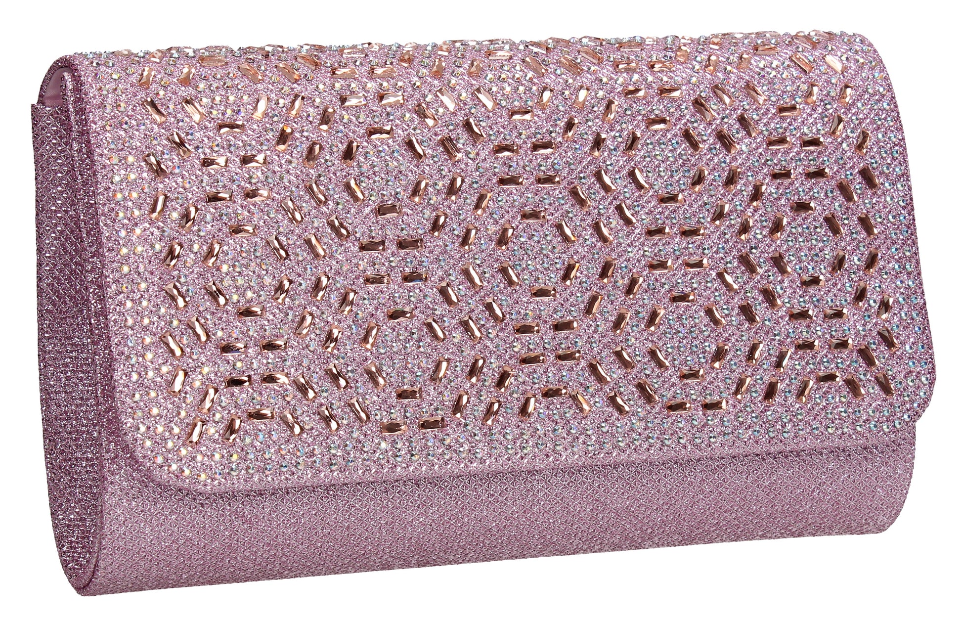 SWANKYSWANS Sophie Diamante Clutch Bag Pink Cute Cheap Clutch Bag For Weddings School and Work