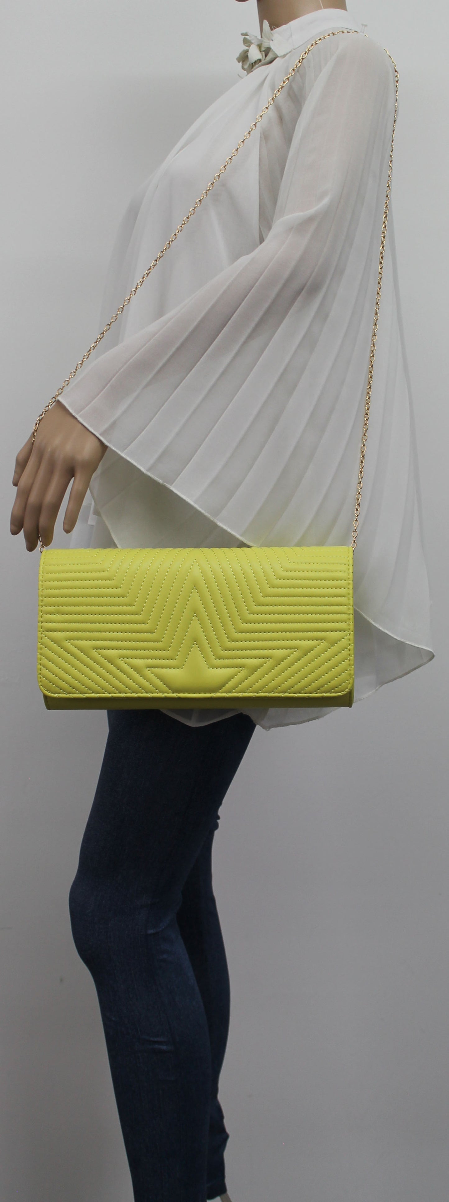 SWANKYSWANS Michelle Clutch Bag Yellow Cute Cheap Clutch Bag For Weddings School and Work