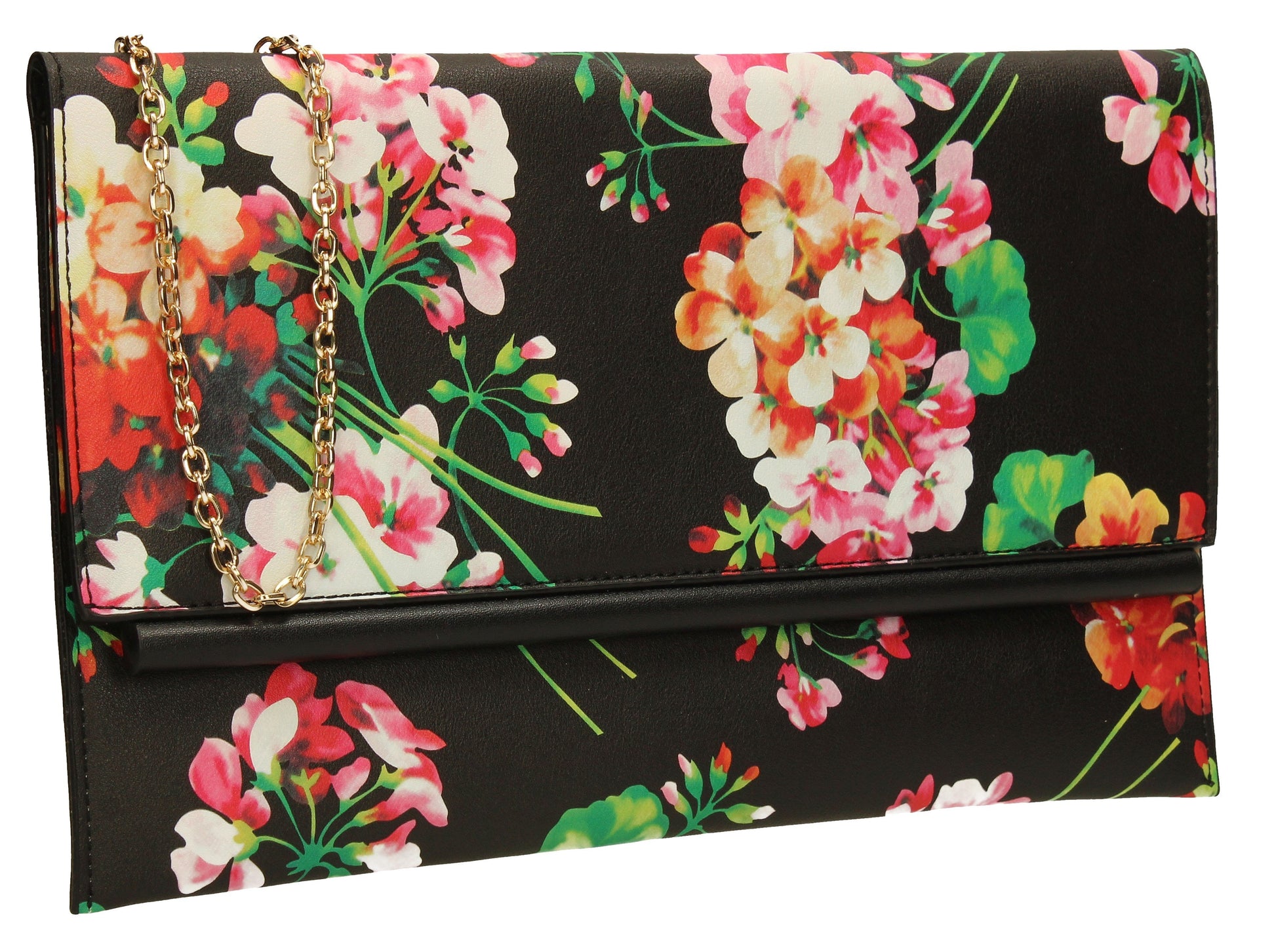 SWANKYSWANS Kate Floral Clutch Bag Black Cute Cheap Clutch Bag For Weddings School and Work
