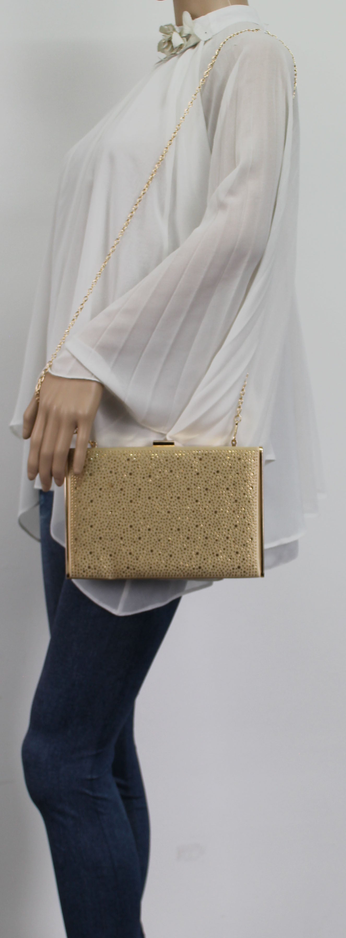 SWANKYSWANS Shanina Clutch Bag Gold Cute Cheap Clutch Bag For Weddings School and Work