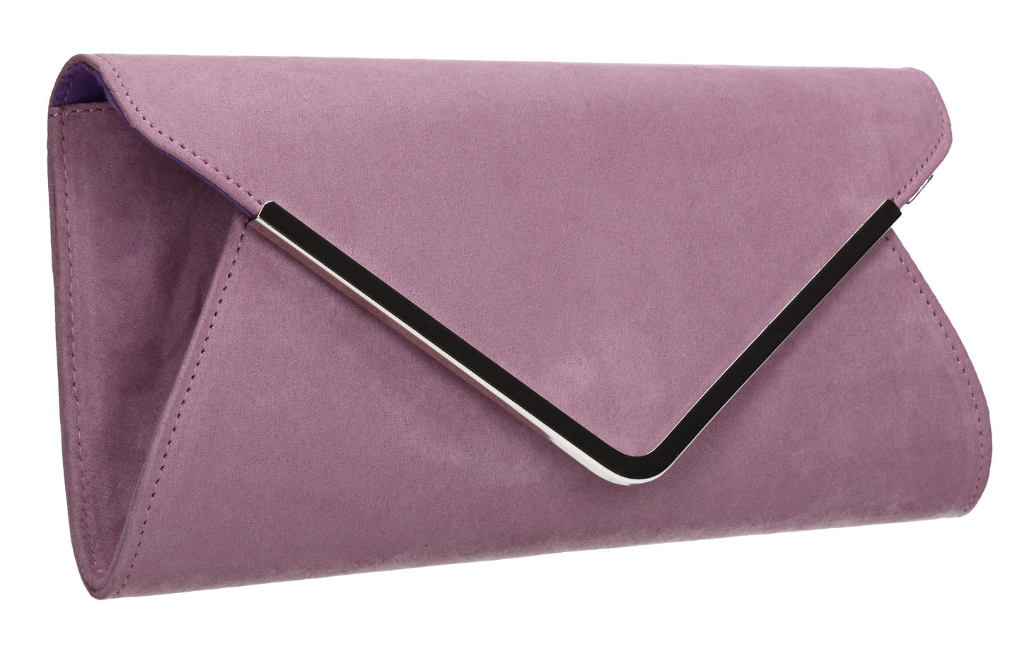 SWANKYSWANS Karlie Suede Clutch Bag Lilac Cute Cheap Clutch Bag For Weddings School and Work