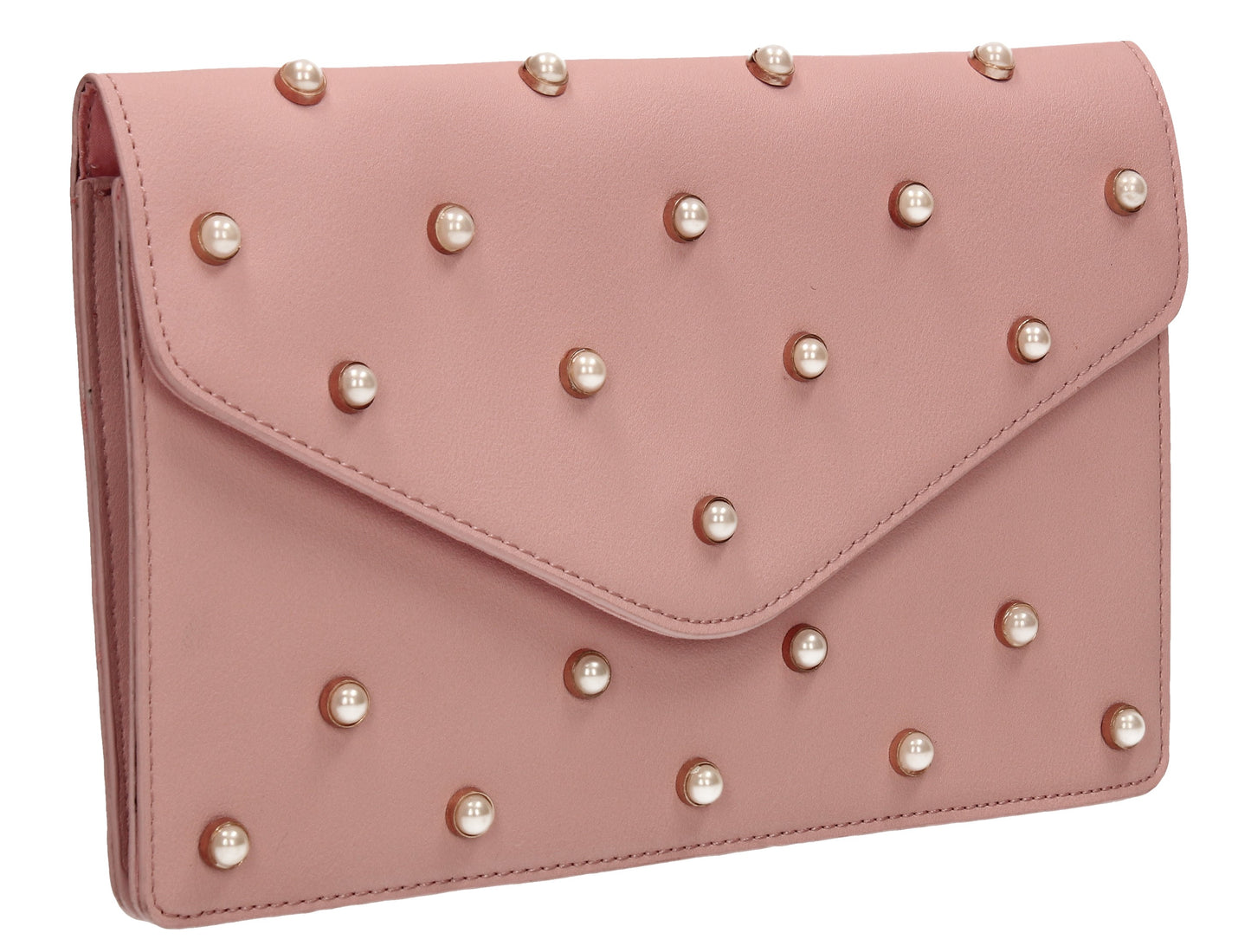 SWANKYSWANS Emily Pearl Clutch Bag Pink Cute Cheap Clutch Bag For Weddings School and Work