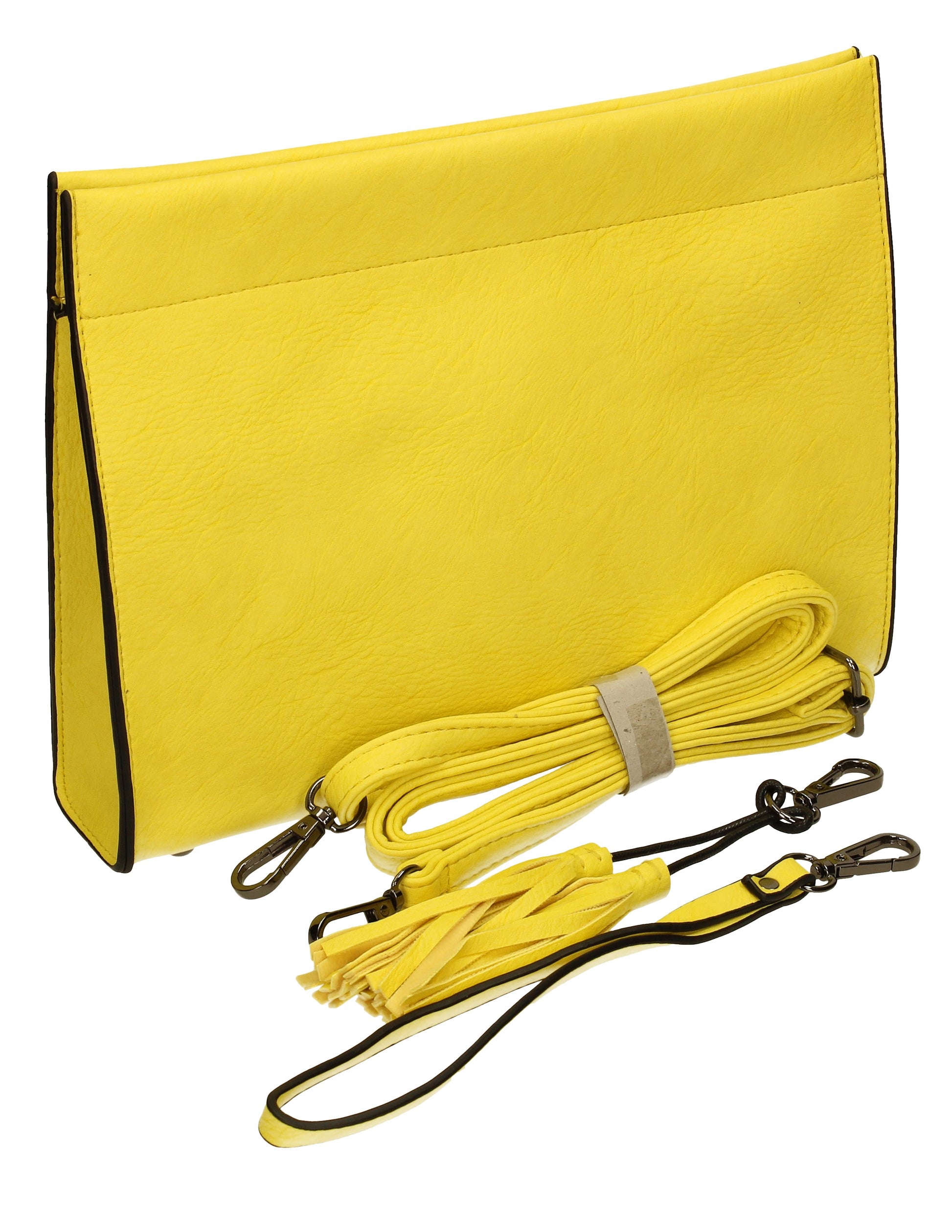 SWANKYSWANS Dina Tassel Clutch Bag Yellow Cute Cheap Clutch Bag For Weddings School and Work