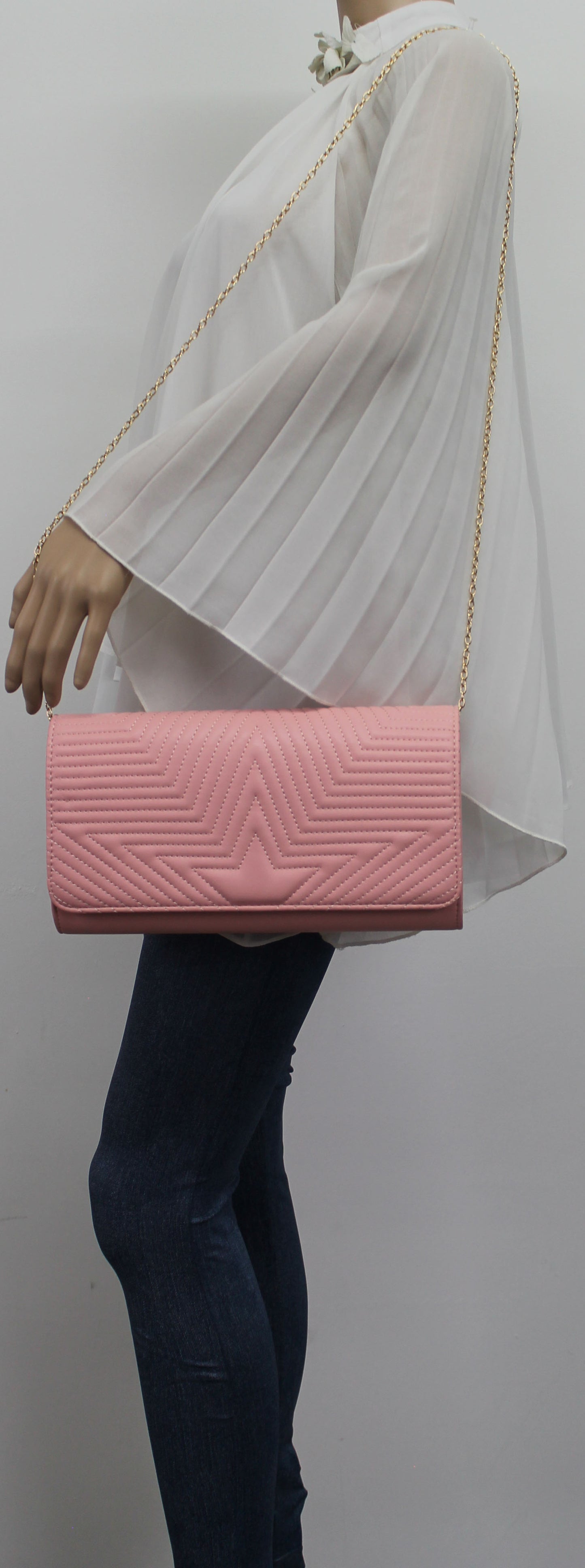 SWANKYSWANS Michelle Clutch Bag Pink Cute Cheap Clutch Bag For Weddings School and Work