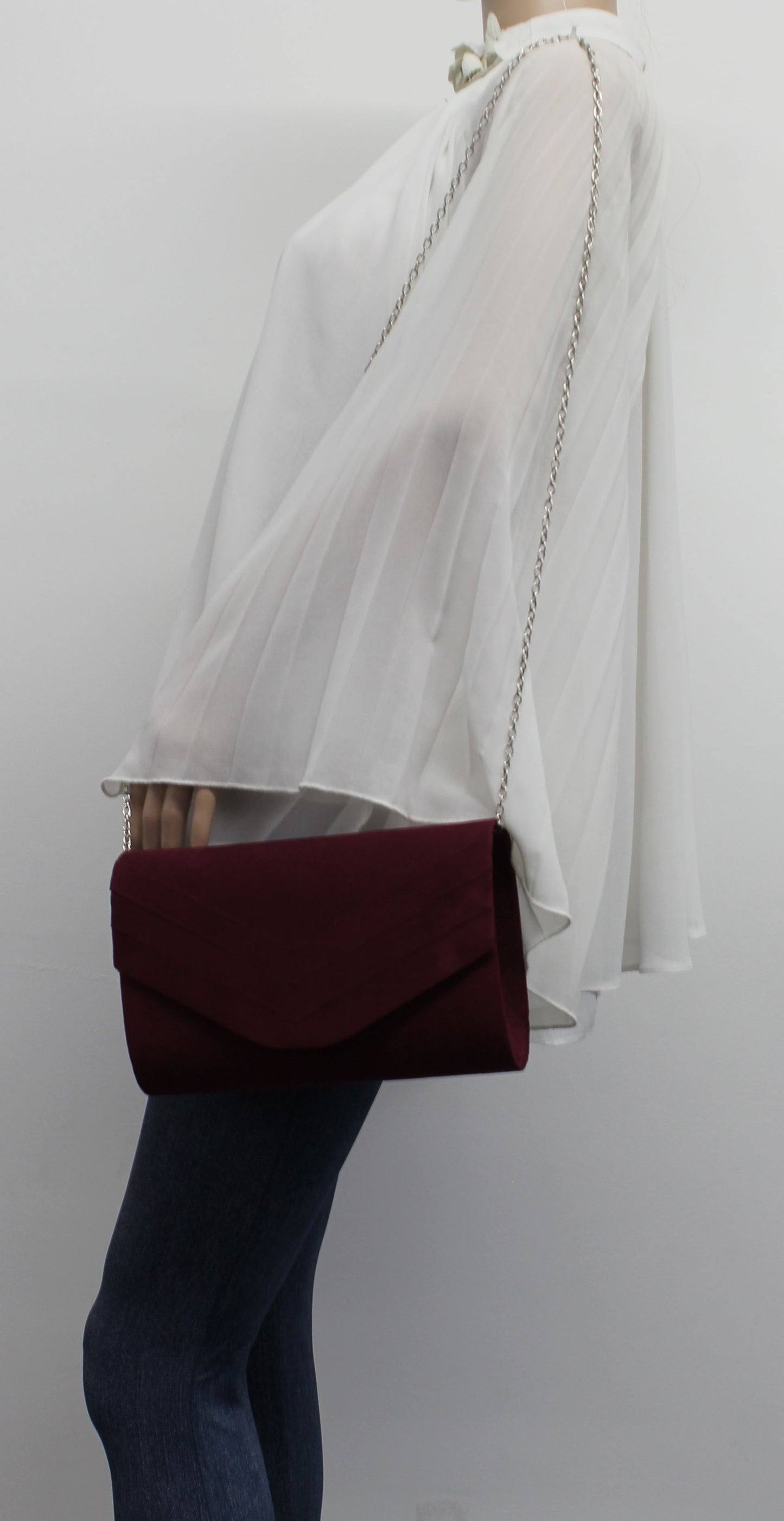 SWANKYSWANS Samantha V Detail Clutch Bag Burgundy Cute Cheap Clutch Bag For Weddings School and Work