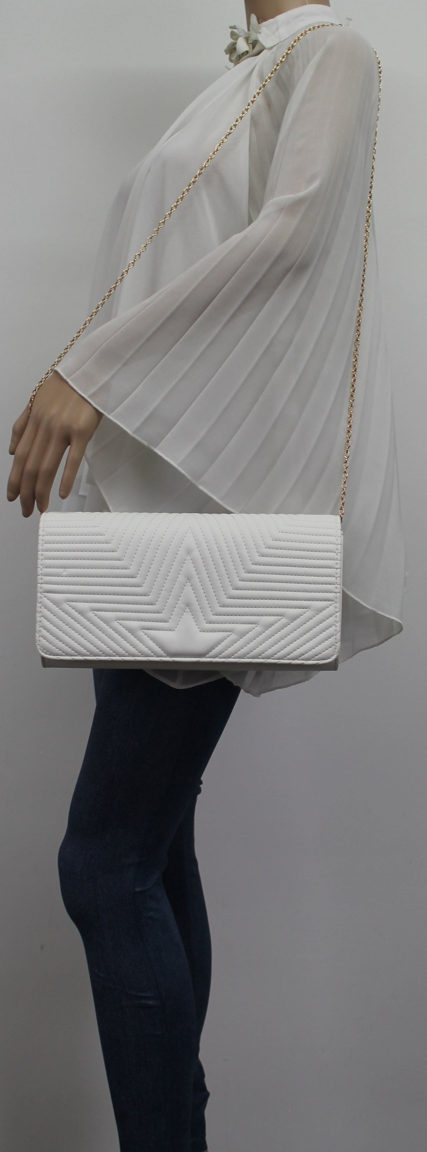 SWANKYSWANS Michelle Clutch Bag White Cute Cheap Clutch Bag For Weddings School and Work
