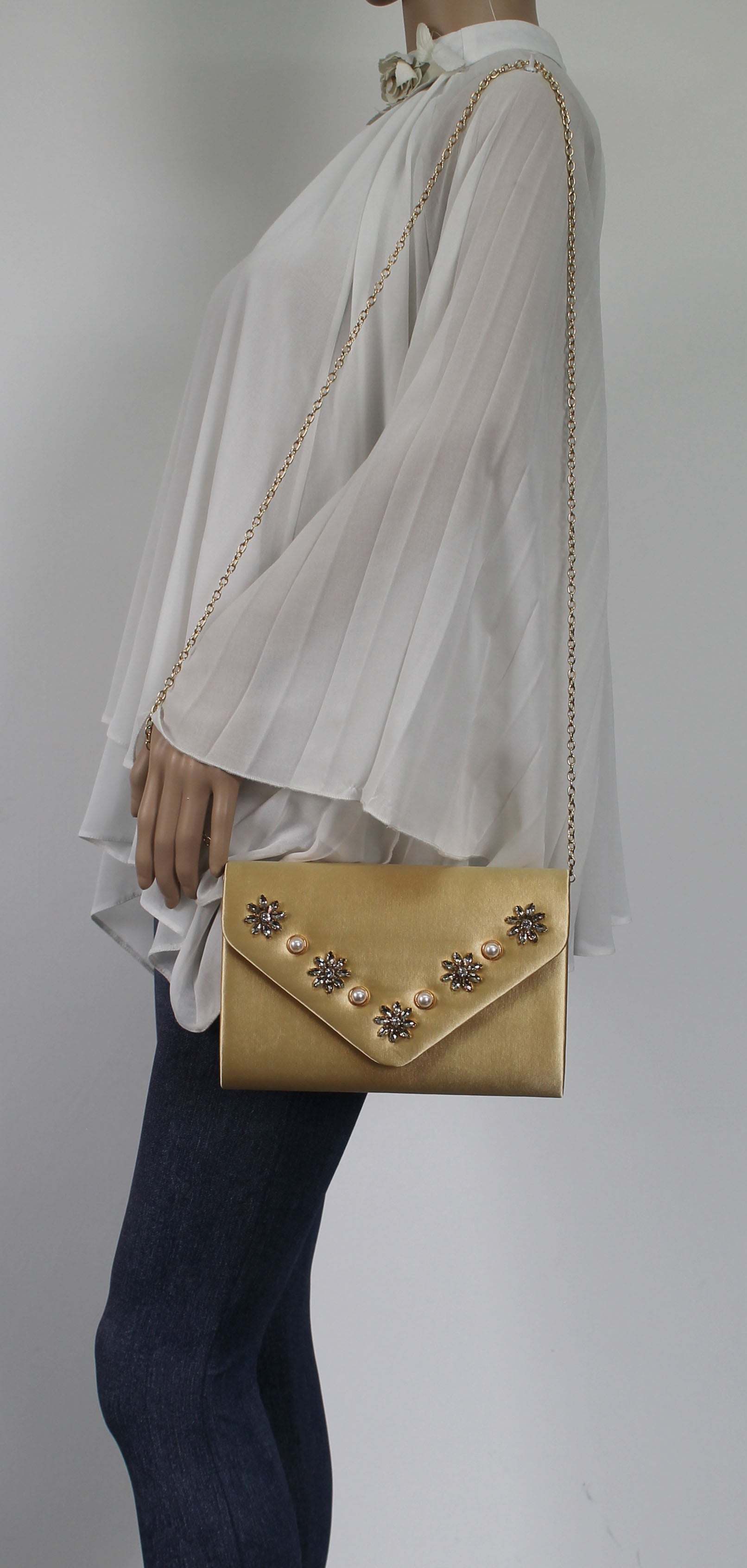 SWANKYSWANS Leila Clutch Bag Gold Cute Cheap Clutch Bag For Weddings School and Work