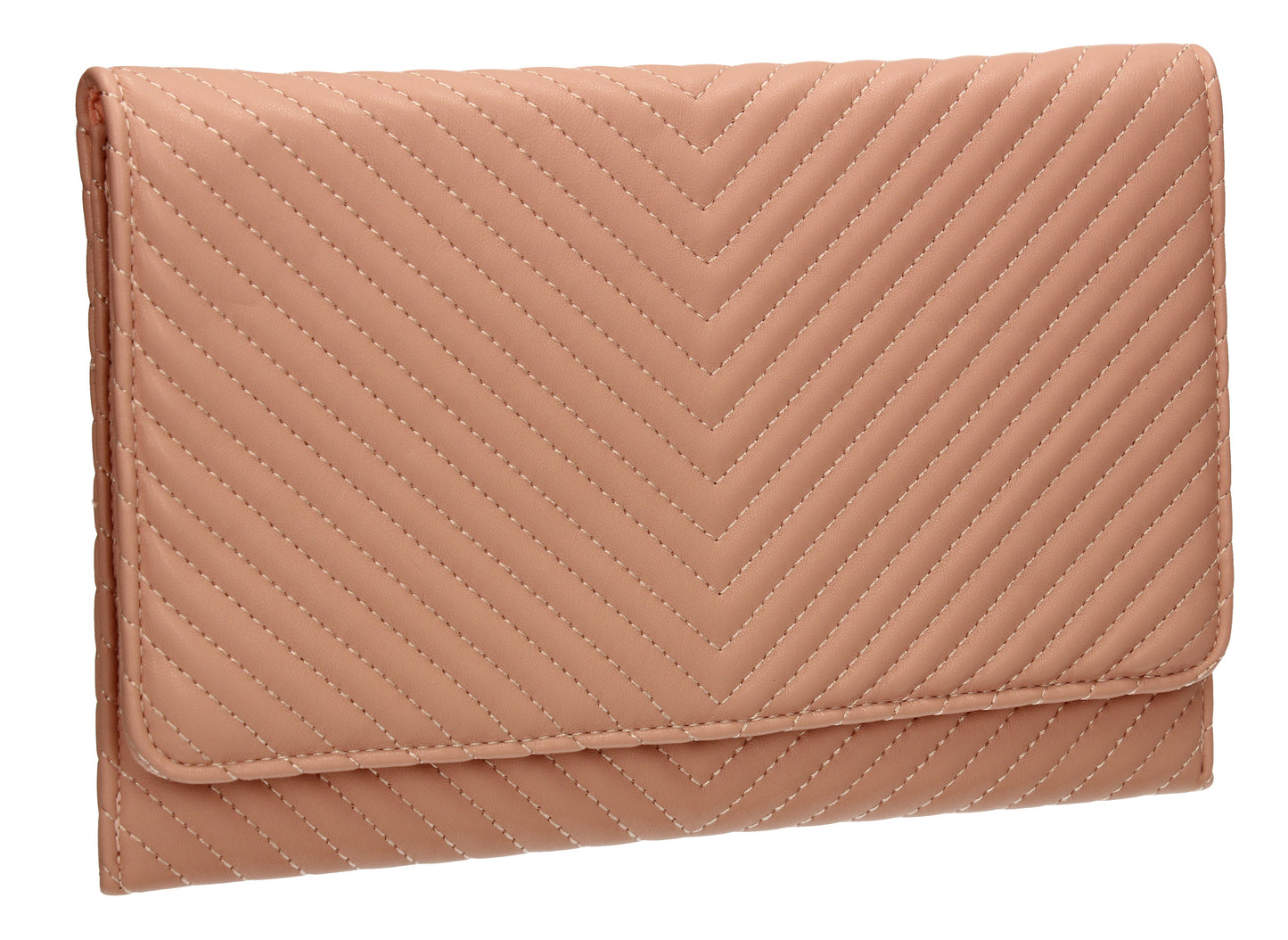 SWANKYSWANS Emmy Flapover Clutch Bag Pink Beige Cute Cheap Clutch Bag For Weddings School and Work