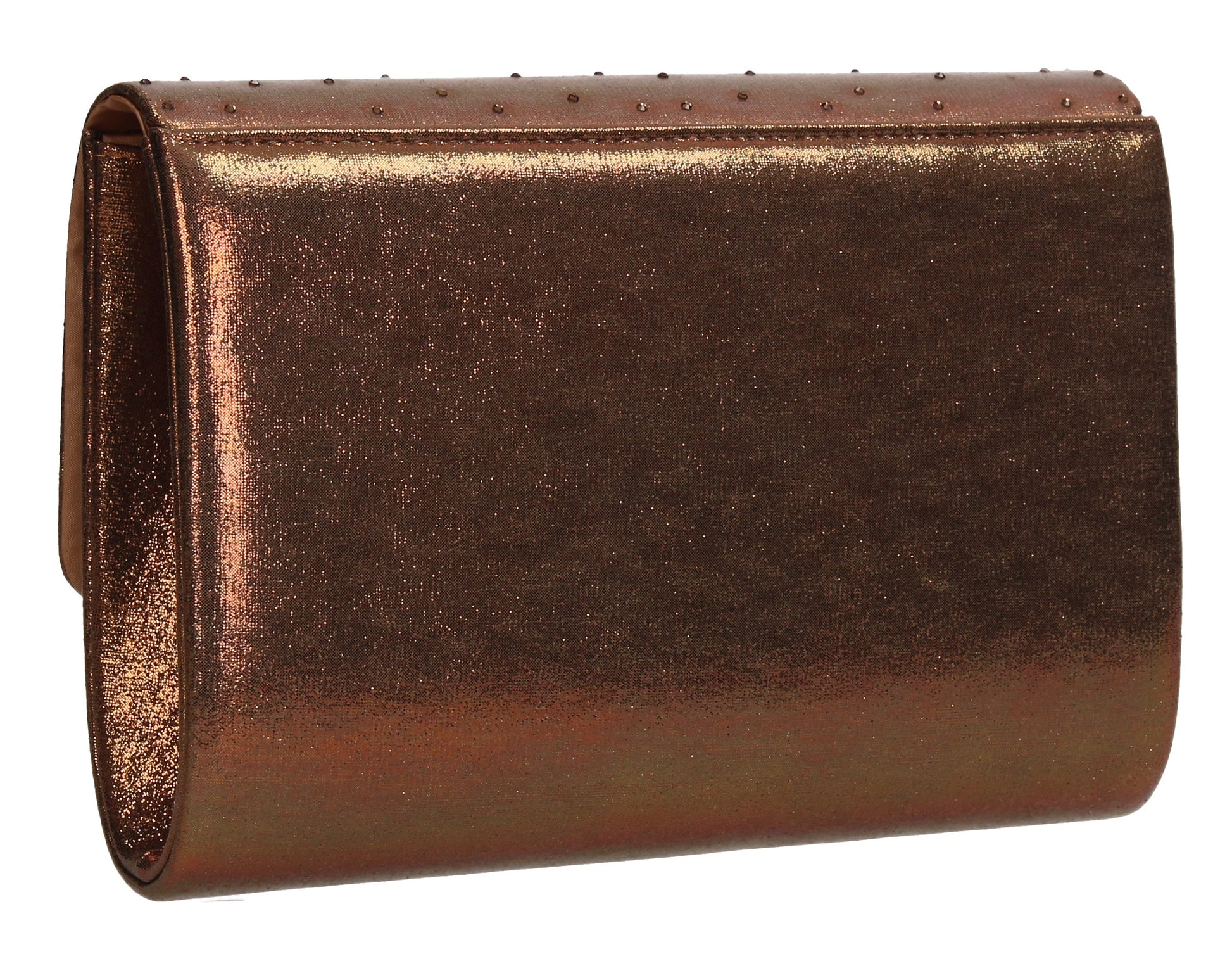 SWANKYSWANS Natalie Diamante Clutch Bag Bronze Cute Cheap Clutch Bag For Weddings School and Work
