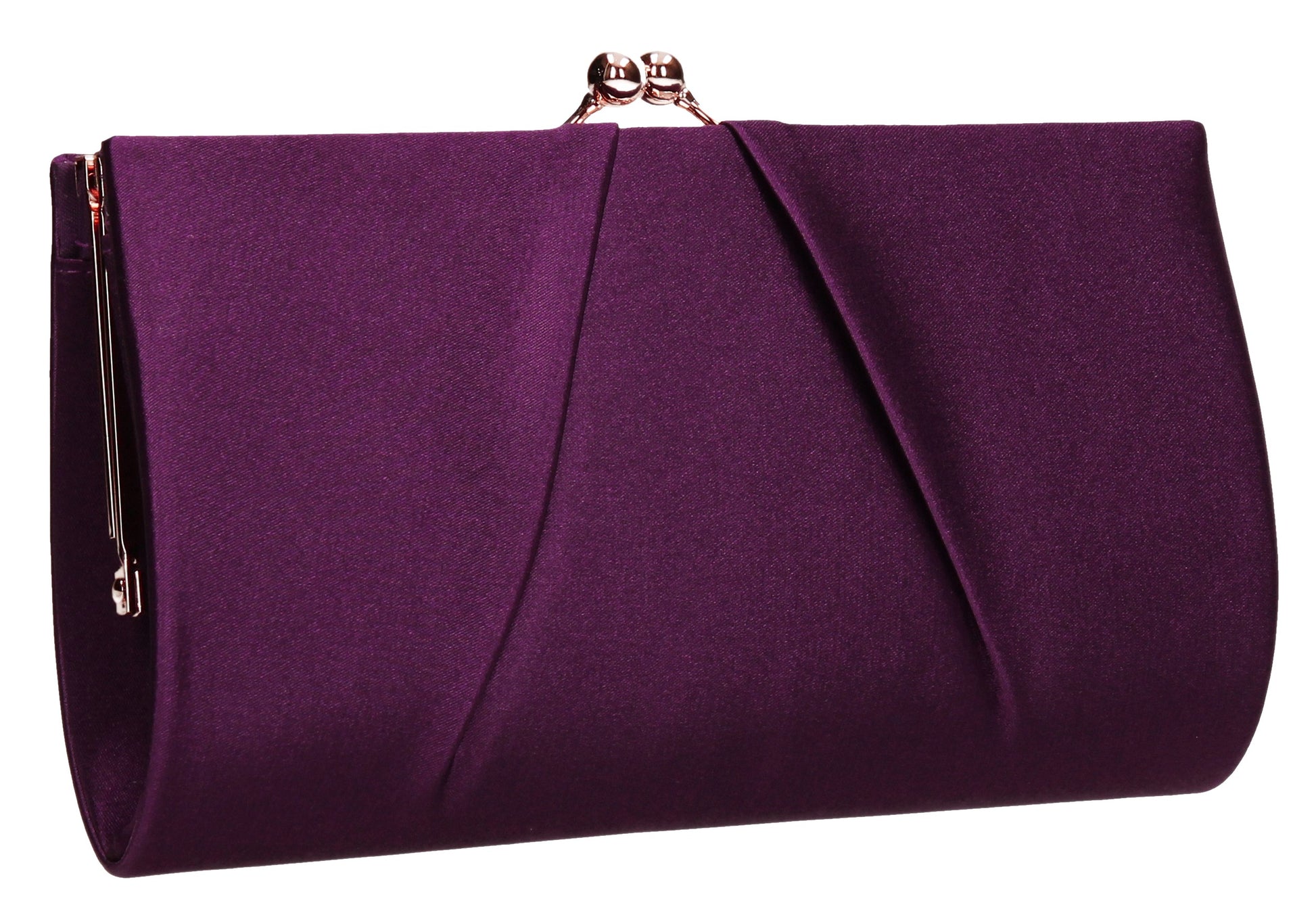 SWANKYSWANS Katy Satin Clutch Bag Purple Cute Cheap Clutch Bag For Weddings School and Work