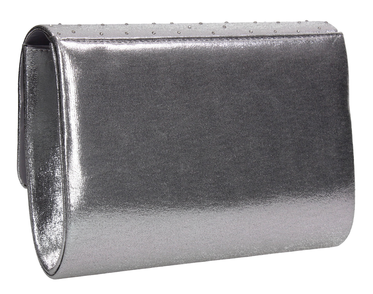 SWANKYSWANS Natalie Diamante Clutch Bag Silver Cute Cheap Clutch Bag For Weddings School and Work