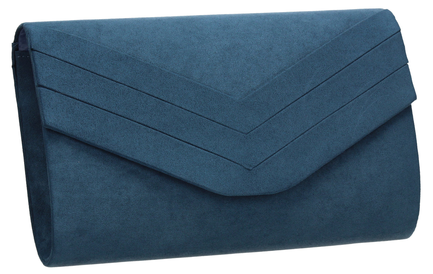 SWANKYSWANS Samantha V Detail Clutch Bag Blue Cute Cheap Clutch Bag For Weddings School and Work