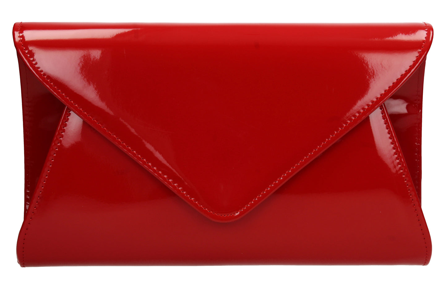 Juliet Patent Envelope Clutch Bag Red