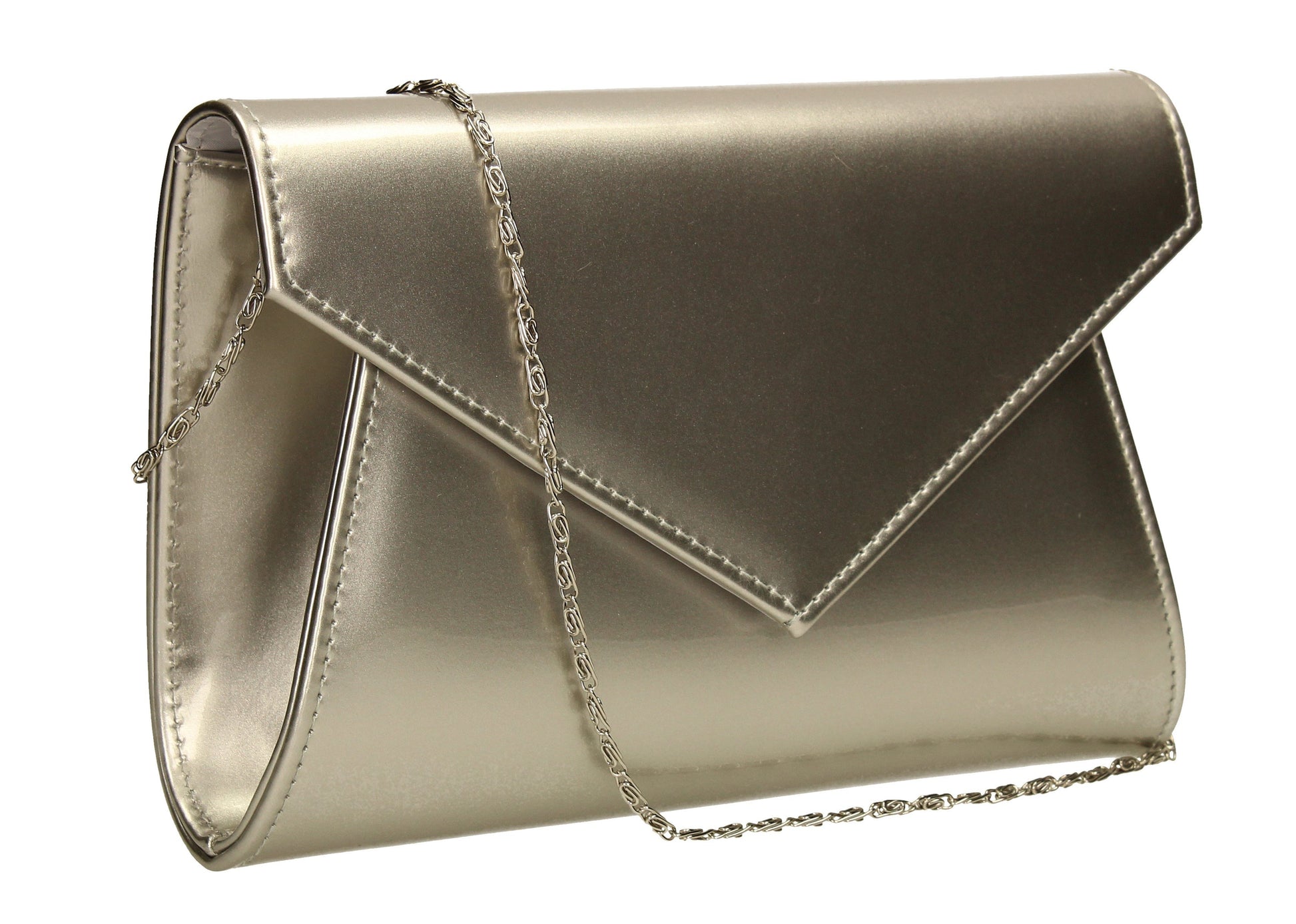 SWANKYSWANS Chrissy Envelope Clutch Bag Silver Cute Cheap Clutch Bag For Weddings School and Work