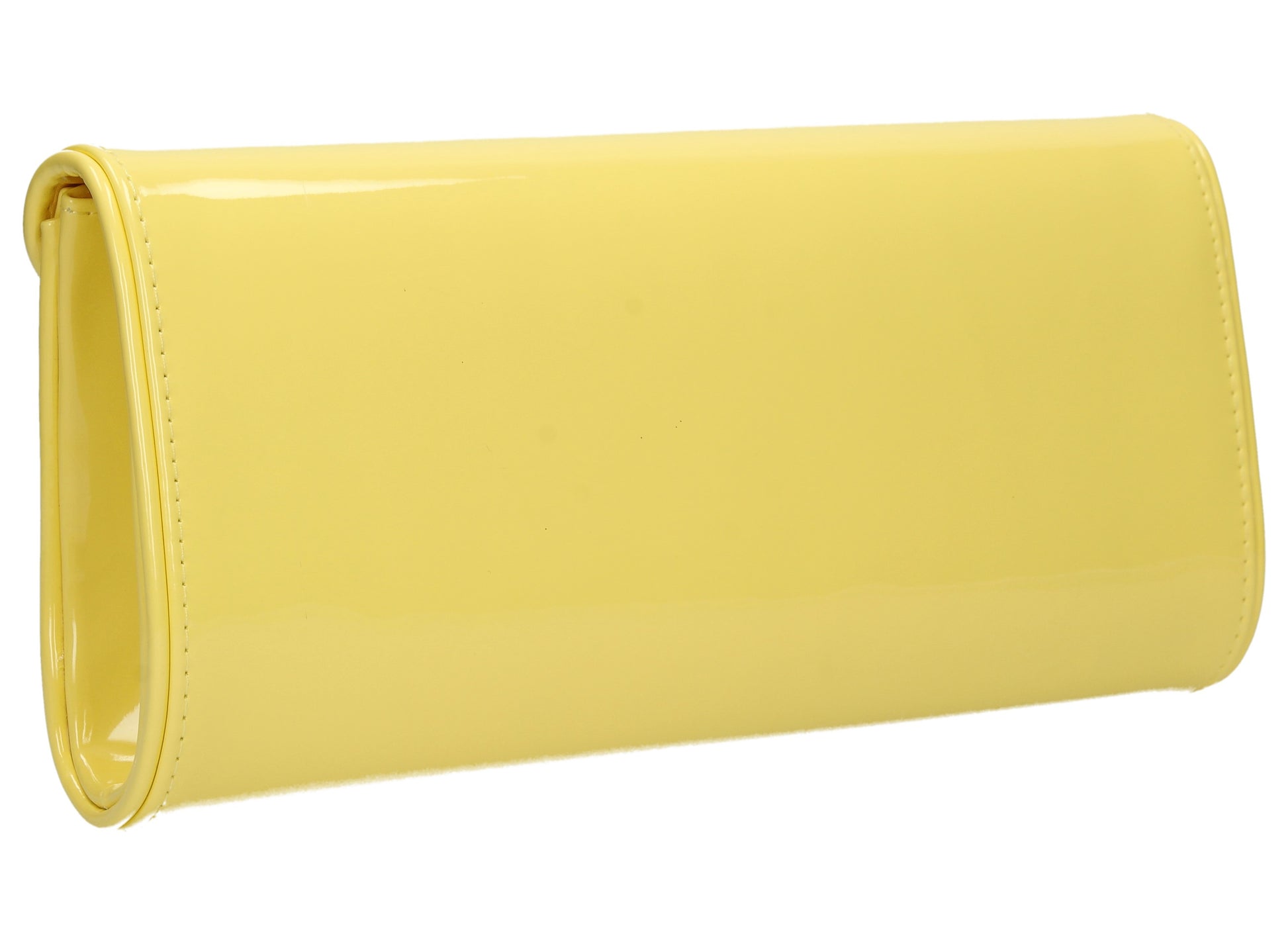 SWANKYSWANS Perry Patent Clutch Bag - Yellow Cute Cheap Clutch Bag For Weddings School and Work