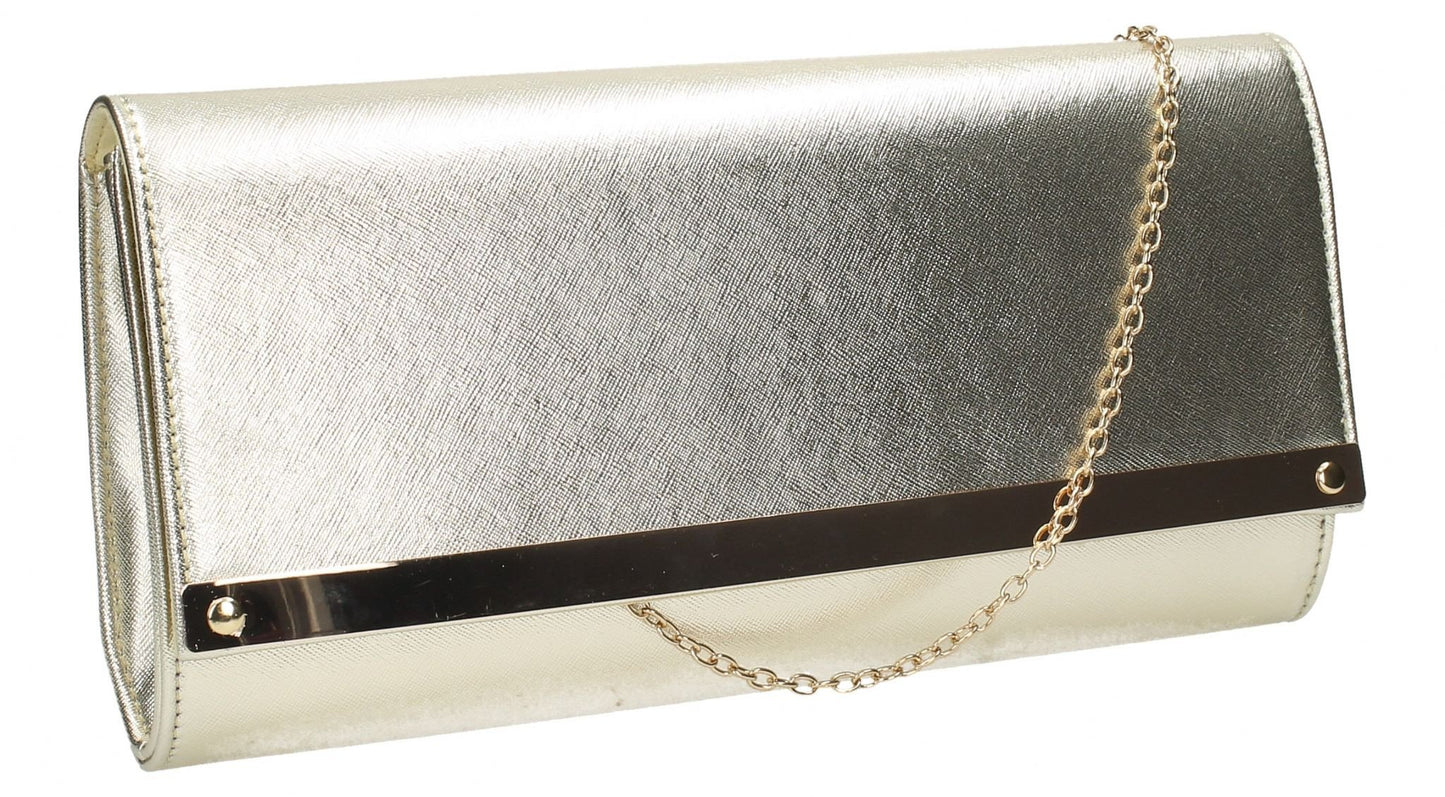 SWANKYSWANS Irene Patent Clutch Bag Silver Cute Cheap Clutch Bag For Weddings School and Work