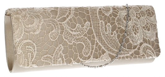 SWANKYSWANS Kelly Lace Clutch Bag Gold Cute Cheap Clutch Bag For Weddings School and Work