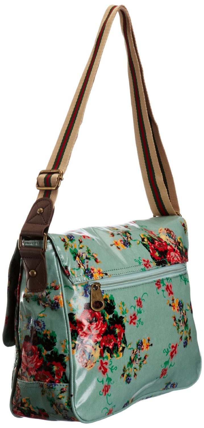 Swanky Swans Mila Floral Double Pocket Satchel Mint Green Perfect for Back to school!