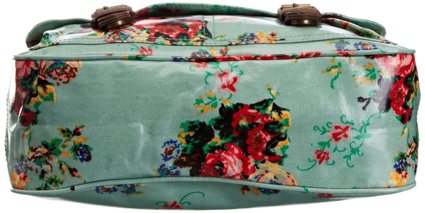 Swanky Swans Mila Floral Double Pocket Satchel Mint Green Perfect for Back to school!