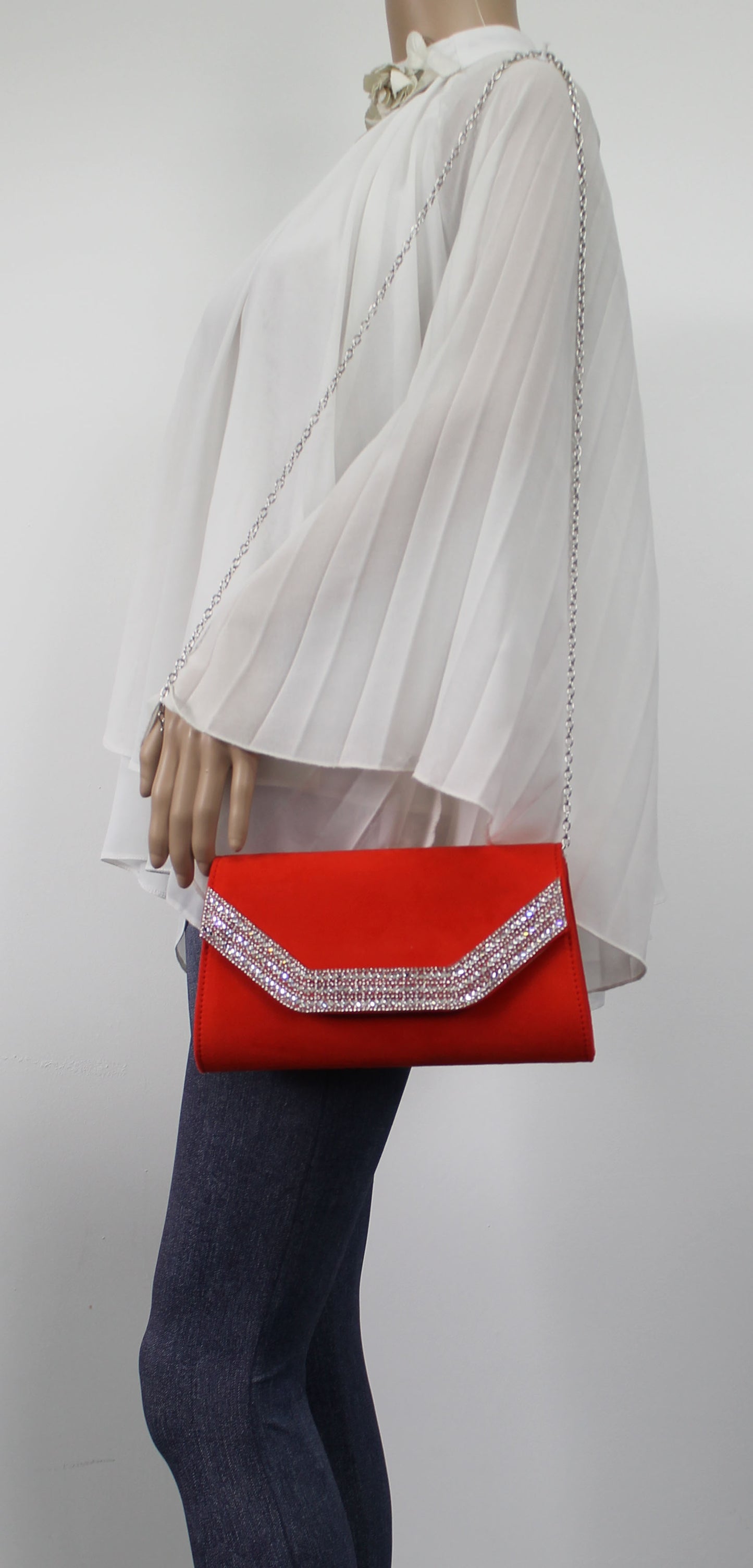 SWANKYSWANS Harper Clutch Bag Scarlet Cute Cheap Clutch Bag For Weddings School and Work