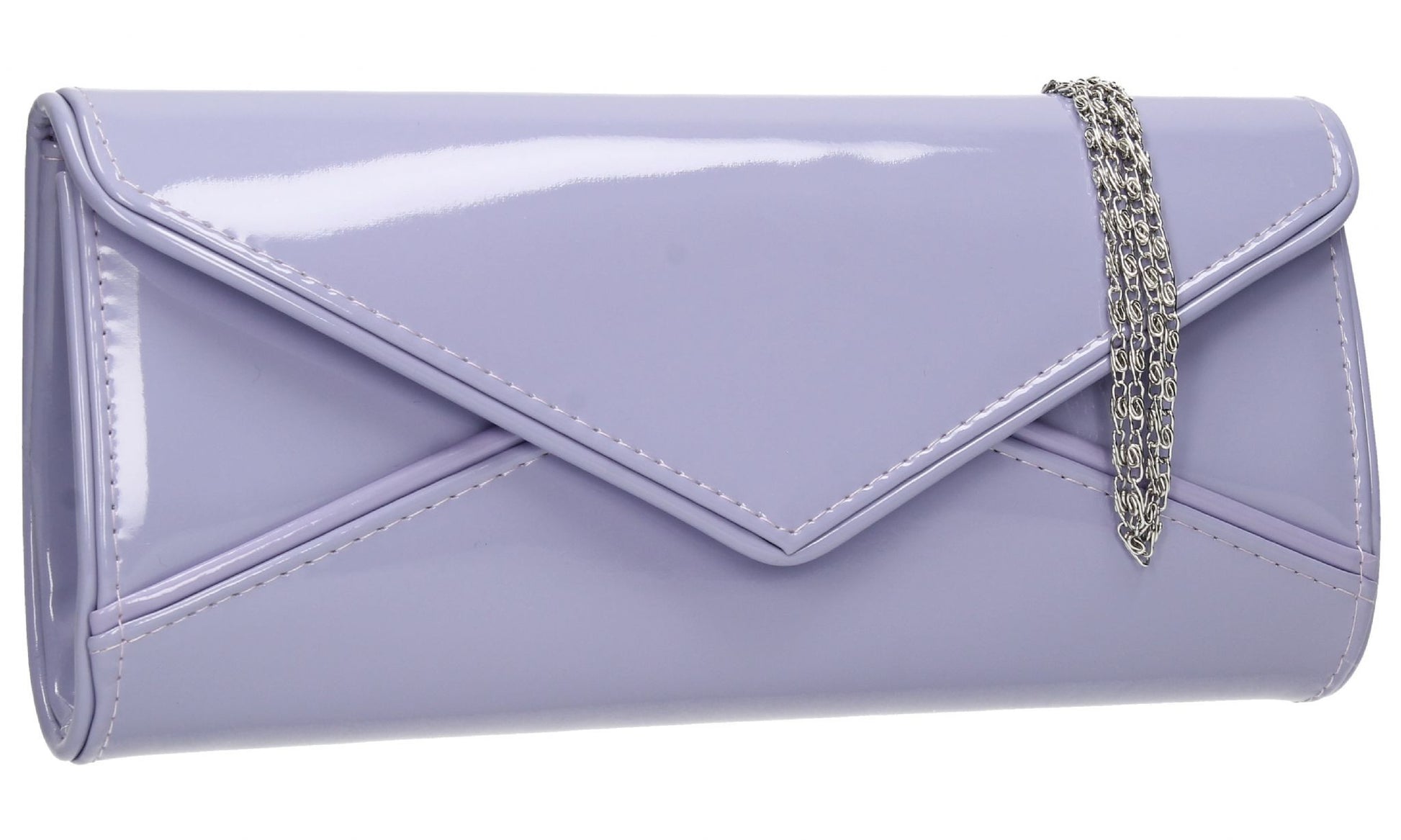 SWANKYSWANS Perry Patent Clutch Bag - Lilac Cute Cheap Clutch Bag For Weddings School and Work