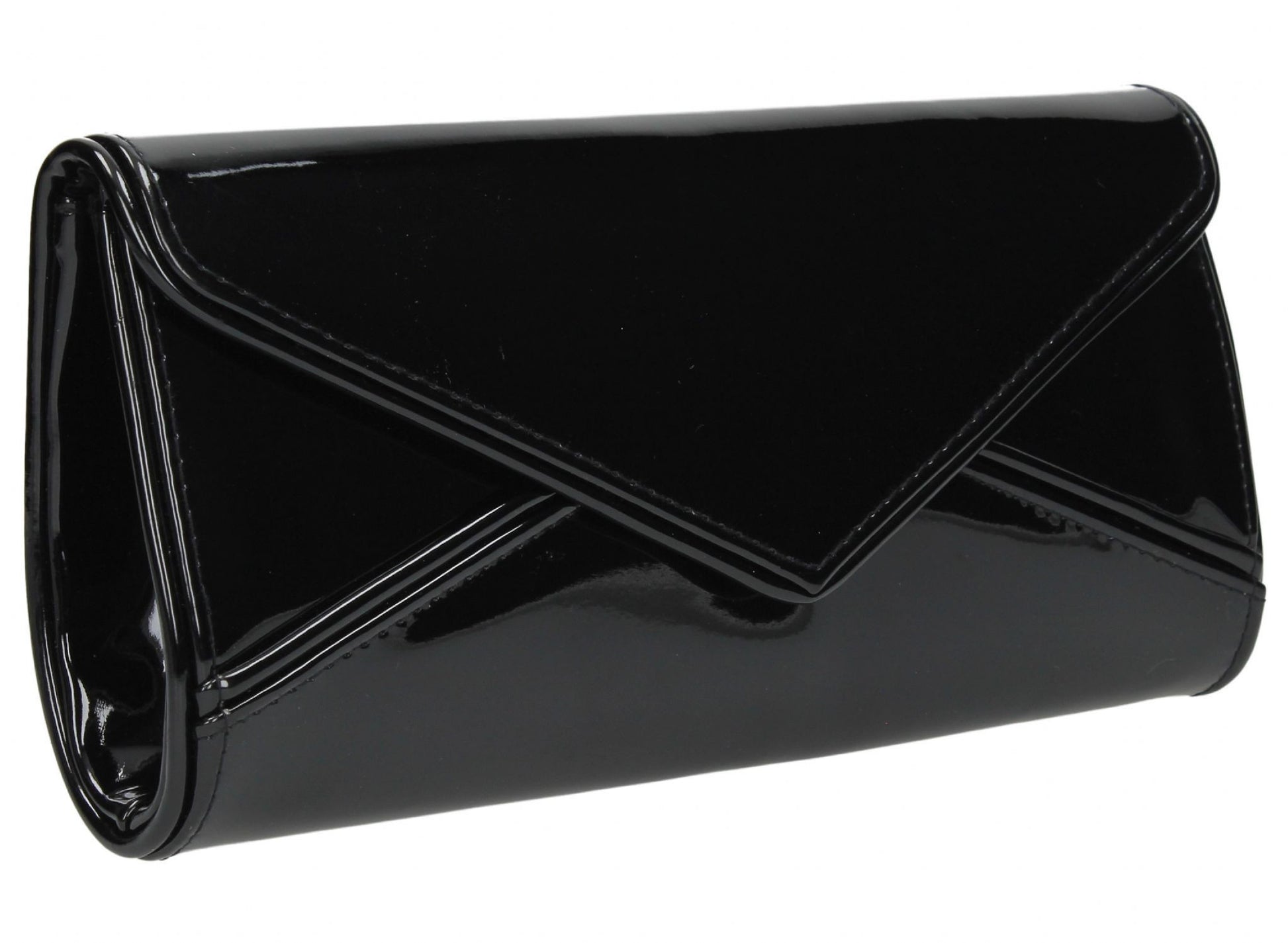 SWANKYSWANS Perry Patent Clutch Bag - Black Cute Cheap Clutch Bag For Weddings School and Work
