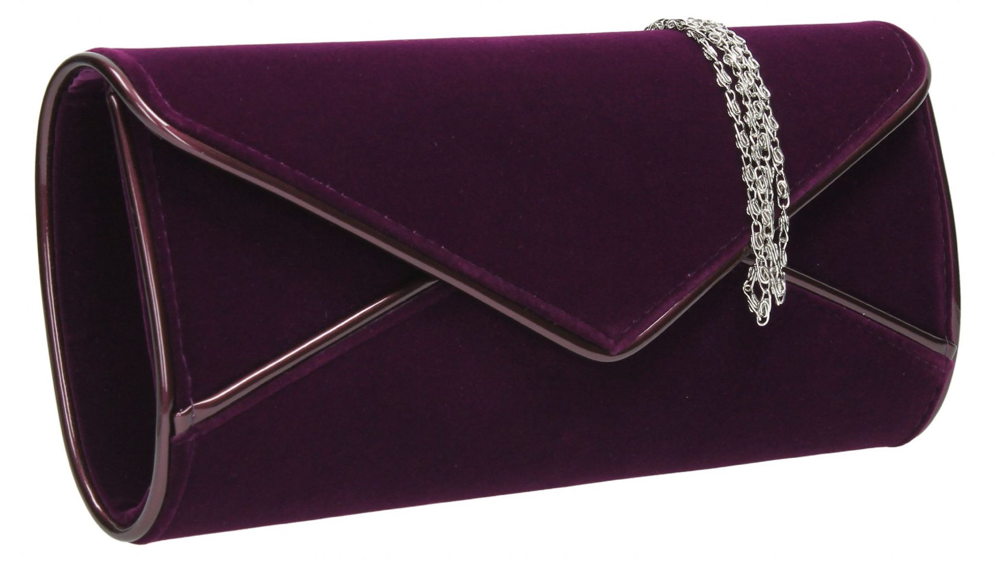 SWANKYSWANS Perry Velvet Clutch Bag - Purple Cute Cheap Clutch Bag For Weddings School and Work