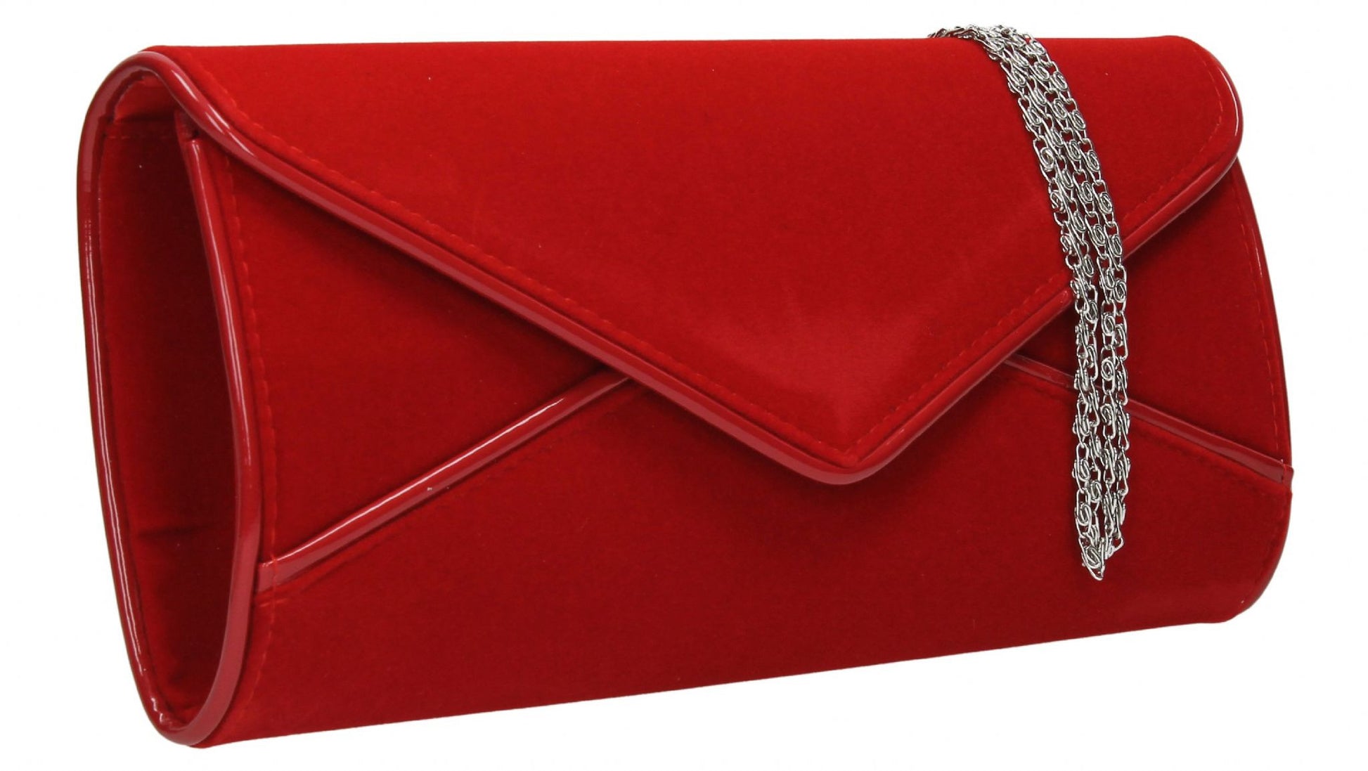 SWANKYSWANS Perry Velvet Clutch Bag - Red Cute Cheap Clutch Bag For Weddings School and Work