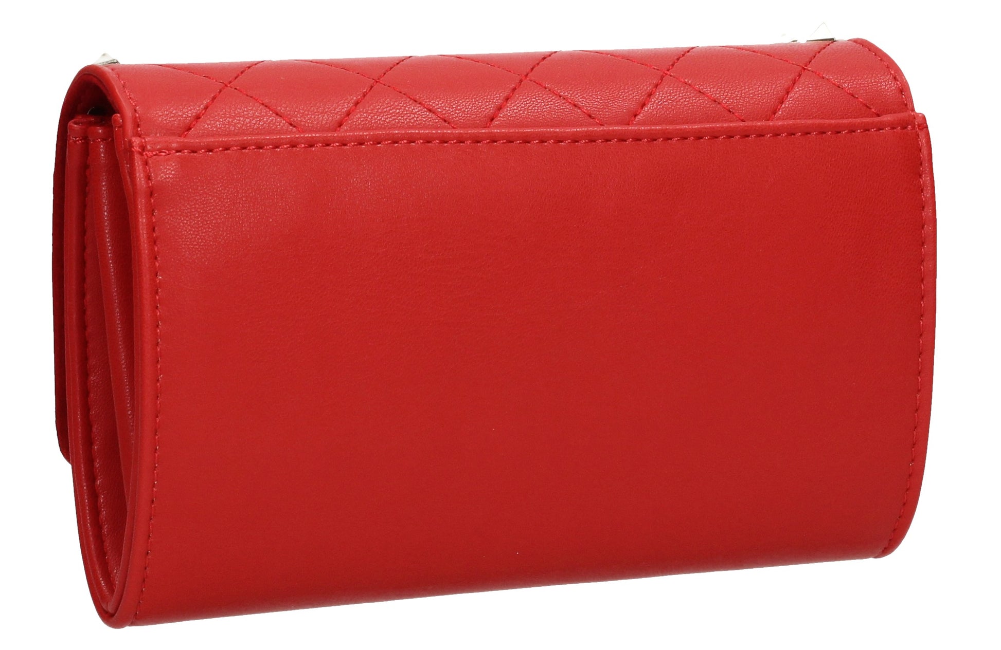 SWANKYSWANS Brittany Diamond Pattern Stud Clutch Bag Red Cute Cheap Clutch Bag For Weddings School and Work