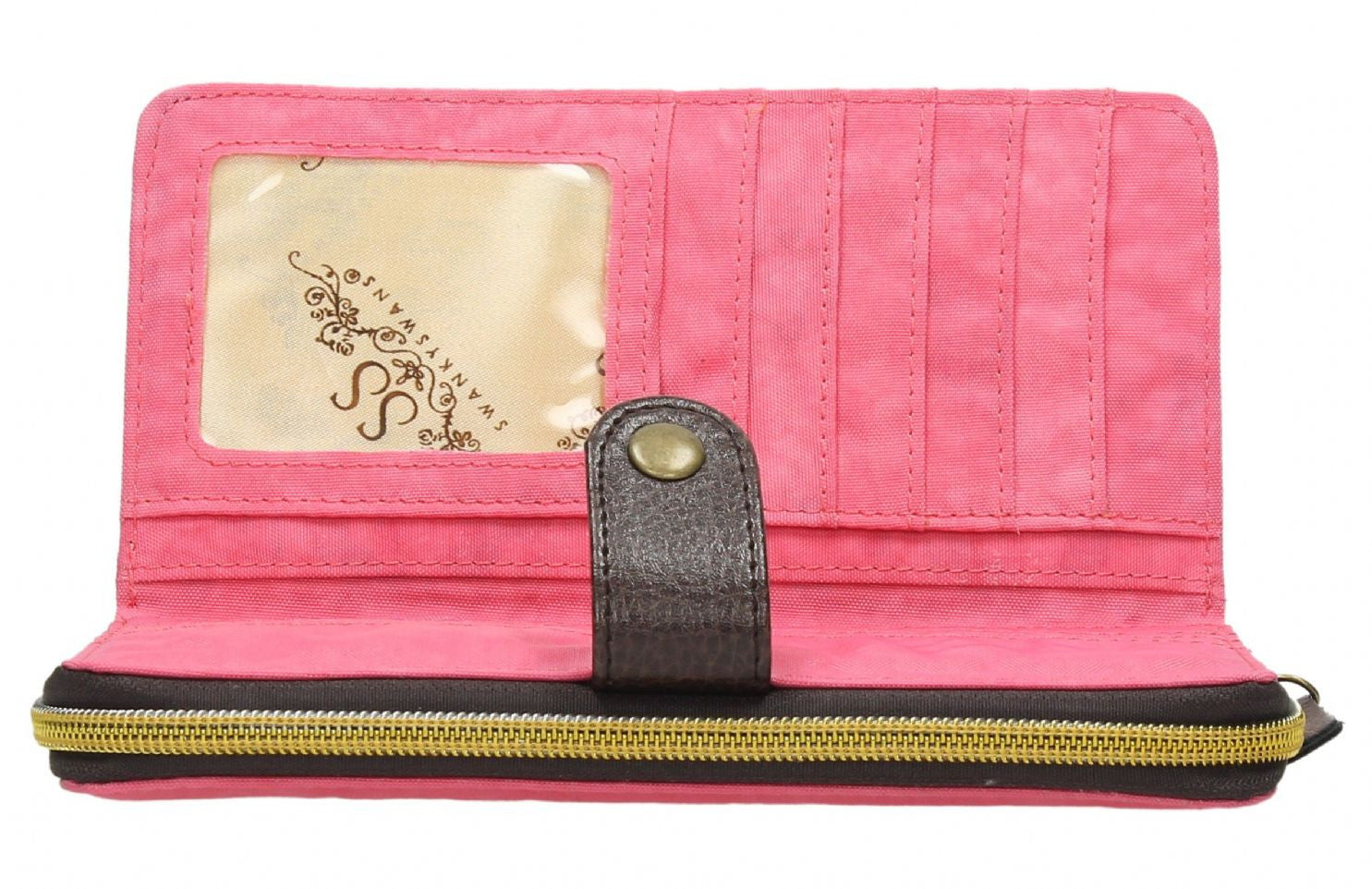 Swanky Swank Riley Nylon Large Bi-Fold Purse Baby PinkCheap Cute School Wallets Purses Bags Animal