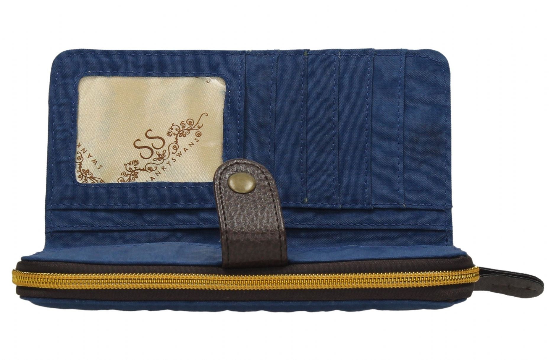 Swanky Swank Riley Nylon Large Bi-Fold Purse Dark BlueCheap Cute School Wallets Purses Bags Animal