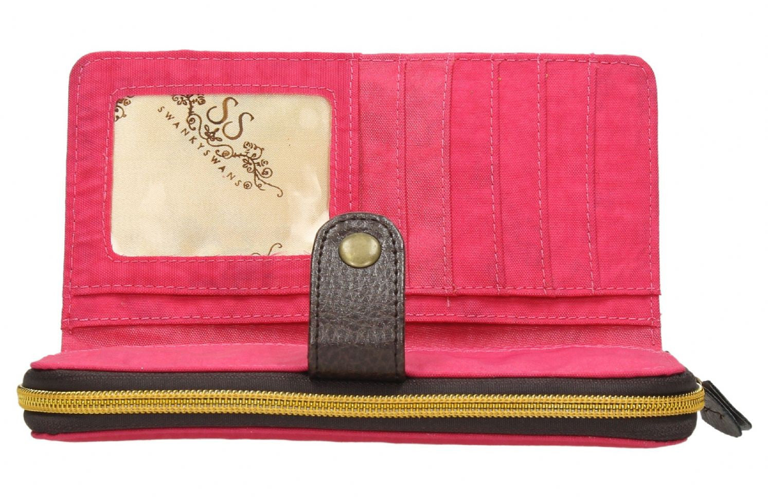 Swanky Swank Riley Nylon Large Bi-Fold Purse Fuschia PinkCheap Cute School Wallets Purses Bags Animal